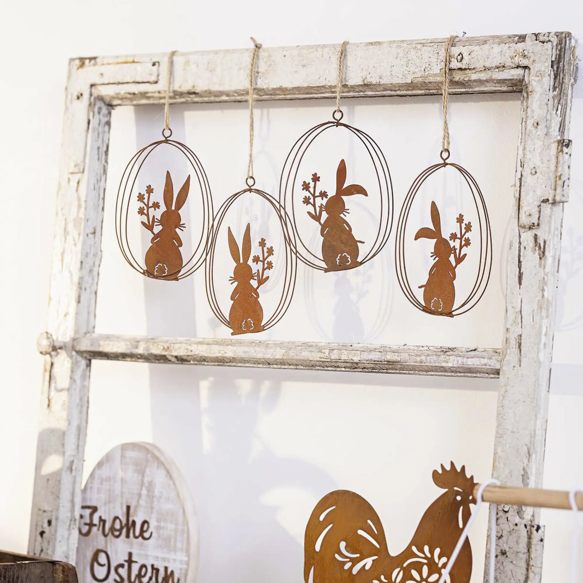 Hänger "Häschen", 4er Set  im Frank Flechtwaren Online Shop für Ostern kaufen