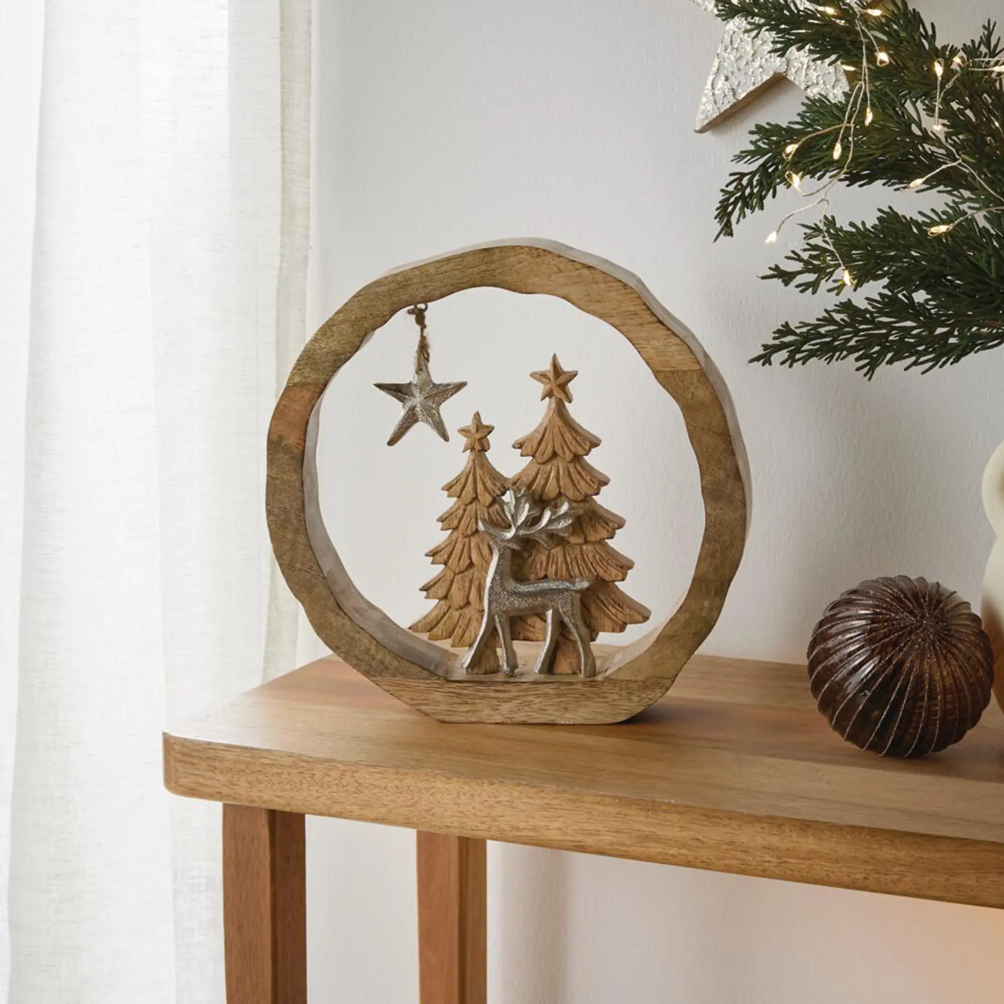 Holz-Kranz "Winterwald"  im Frank Flechtwaren Online Shop für Weihnachtliche Dekoringe kaufen