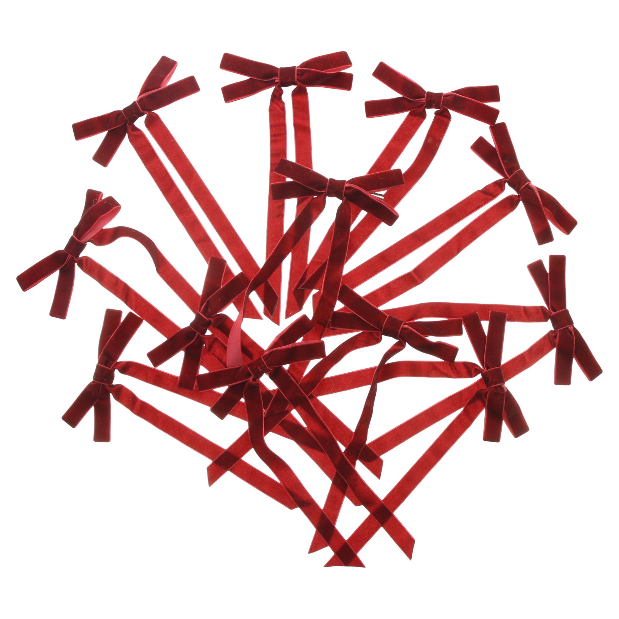 Schleifen-Clip "Deep Red", 12er Set  im Frank Flechtwaren Online Shop für Zubehör kaufen