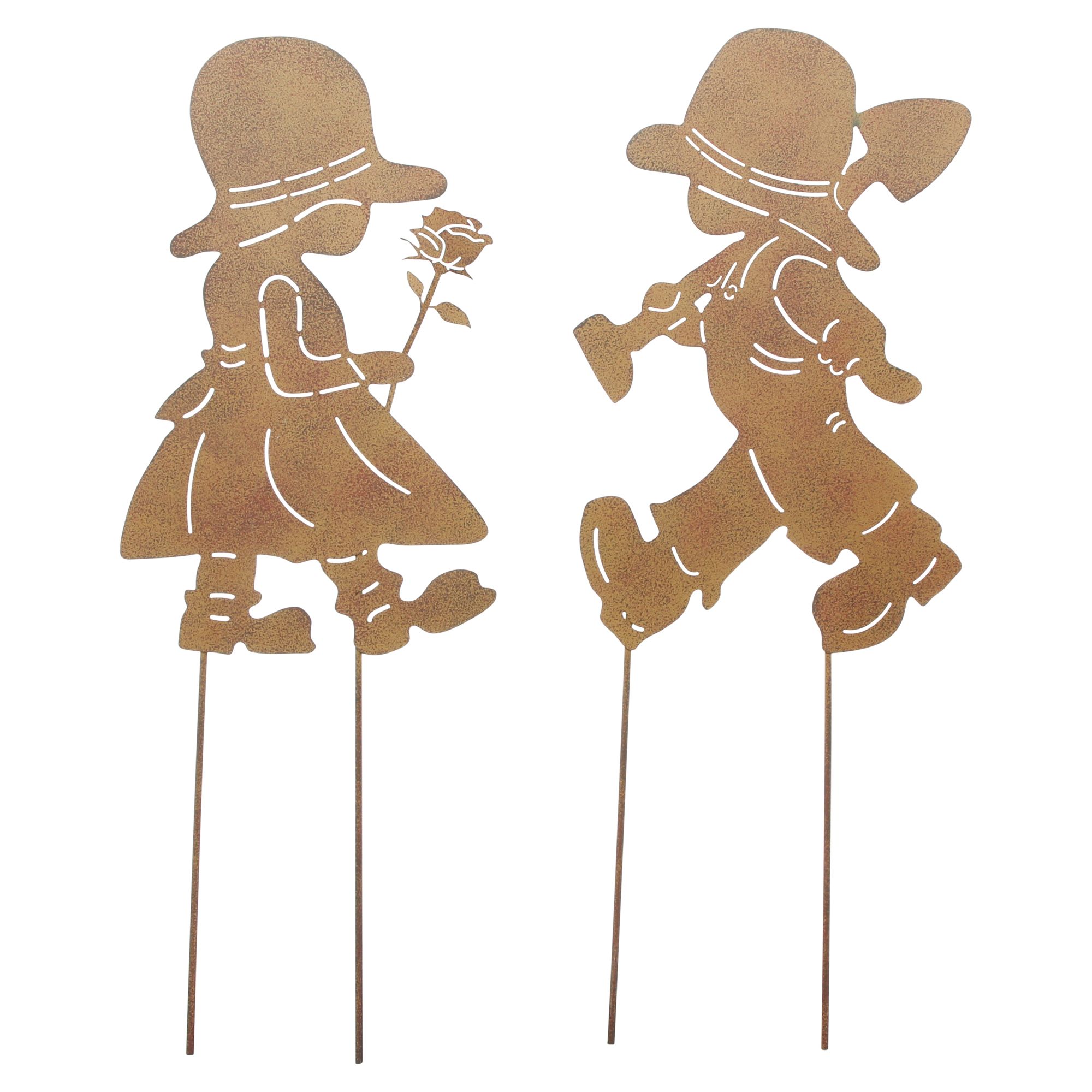 Gartenstecker "Junge &amp; Mädchen", 2er Set  im Frank Flechtwaren Online Shop für Gartenstecker kaufen