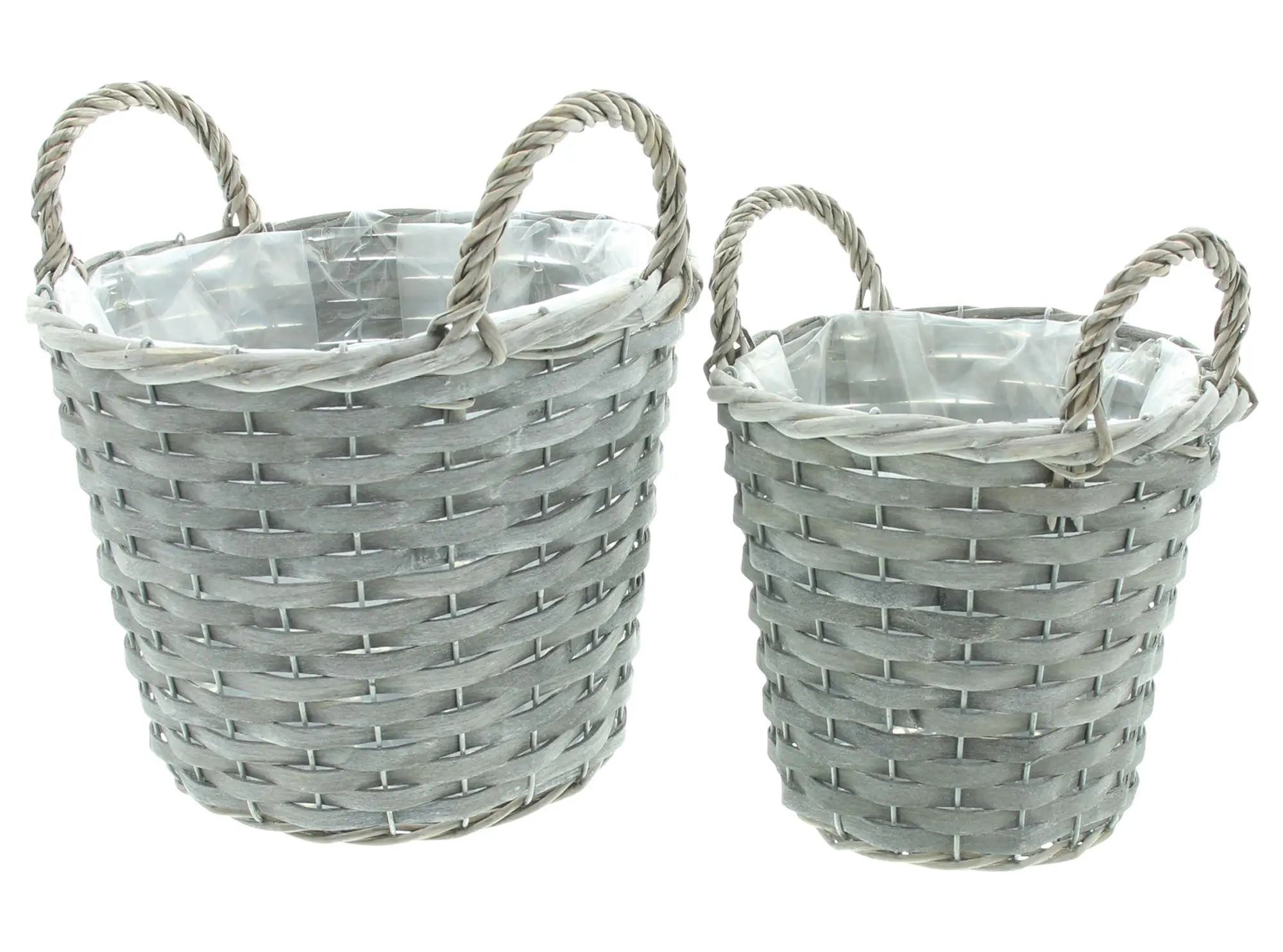 Pflanzkorb "Grau gekalkt", 2er Set im Frank Flechtwaren Online Shop für Pflanzer kaufen Pflanzkorb "Grau gekalkt", 2er Set im Frank Flechtwaren Online Shop für Pflanzer kaufen