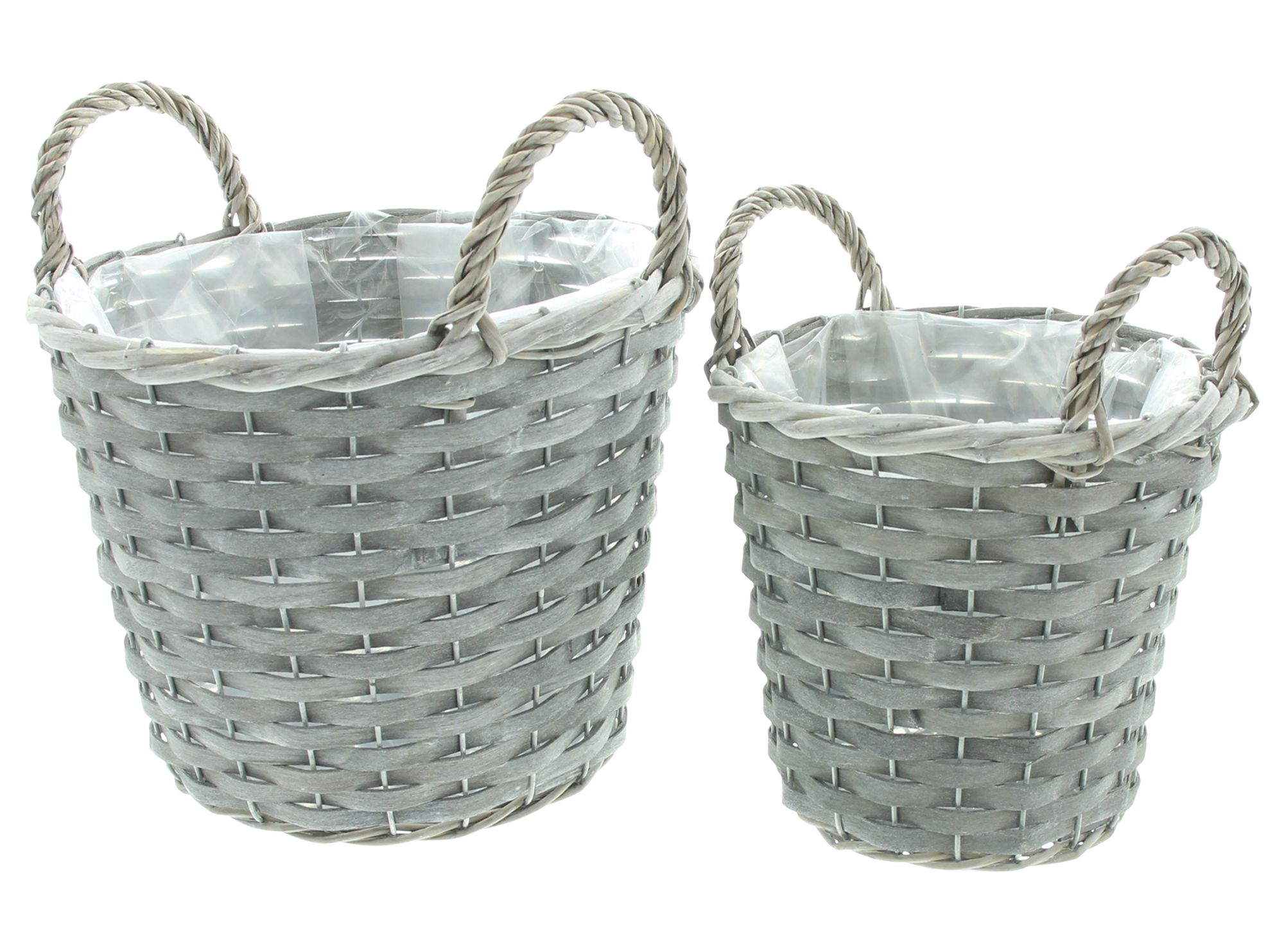Pflanzkorb "Grau gekalkt", 2er Set im Frank Flechtwaren Online Shop für Weihnachten kaufen Pflanzkorb "Grau gekalkt", 2er Set im Frank Flechtwaren Online Shop für Weihnachten kaufen