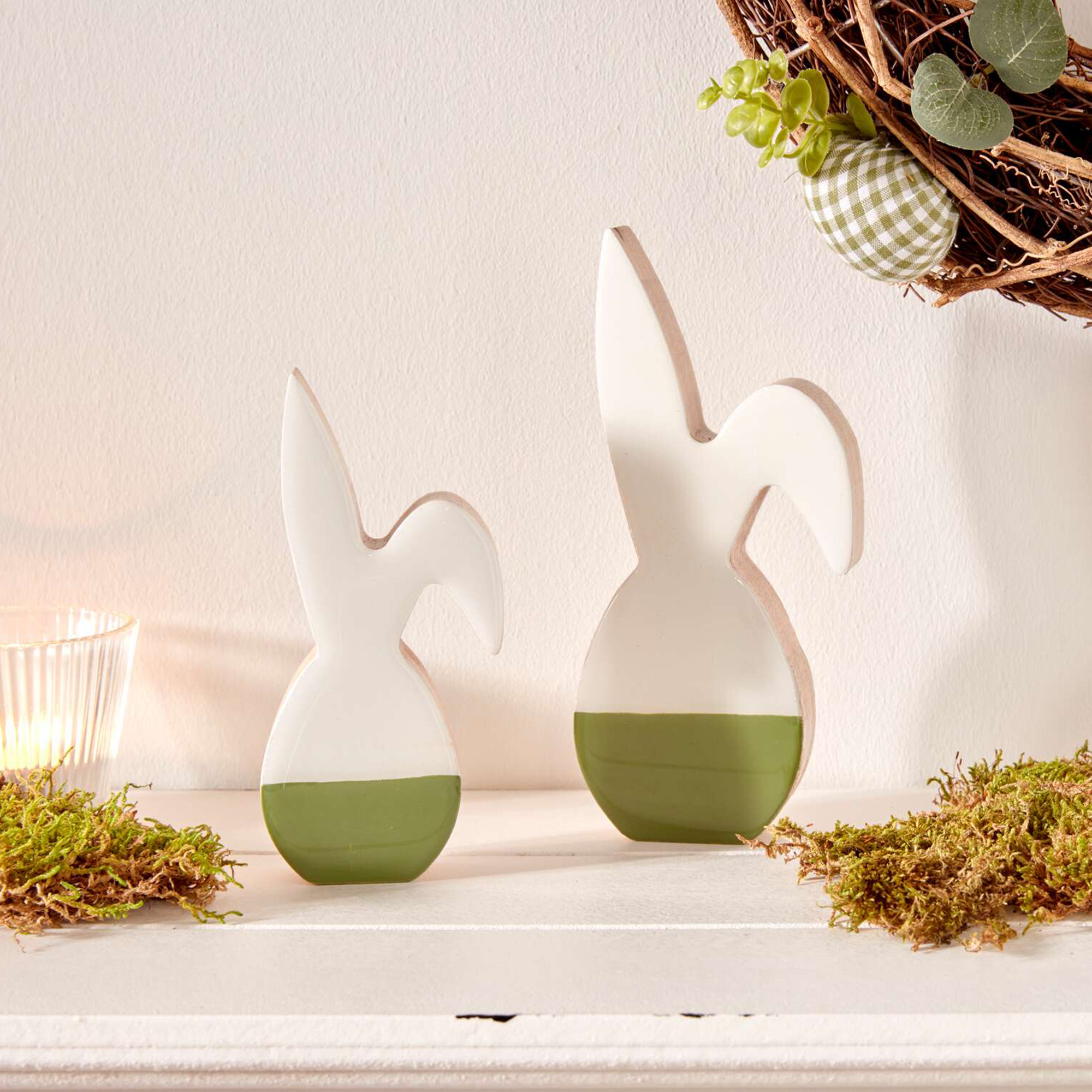 Hase "Two-Tone", 2er Set  im Frank Flechtwaren Online Shop für Ostern kaufen