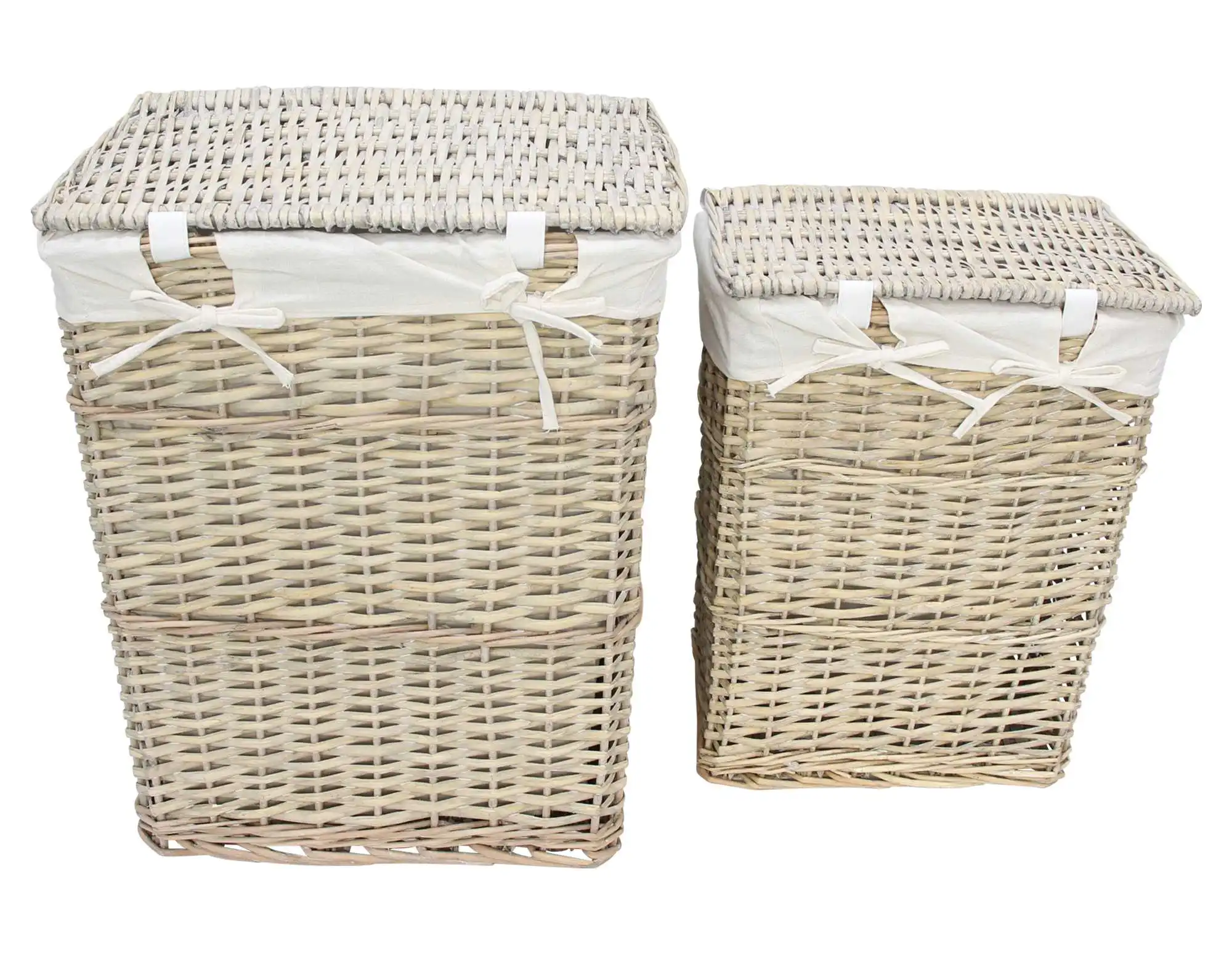 Wäschekorb "Graue Weide", 2er Set im Frank Flechtwaren Online Shop für Badezimmer kaufen Wäschekorb "Graue Weide", 2er Set im Frank Flechtwaren Online Shop für Badezimmer kaufen