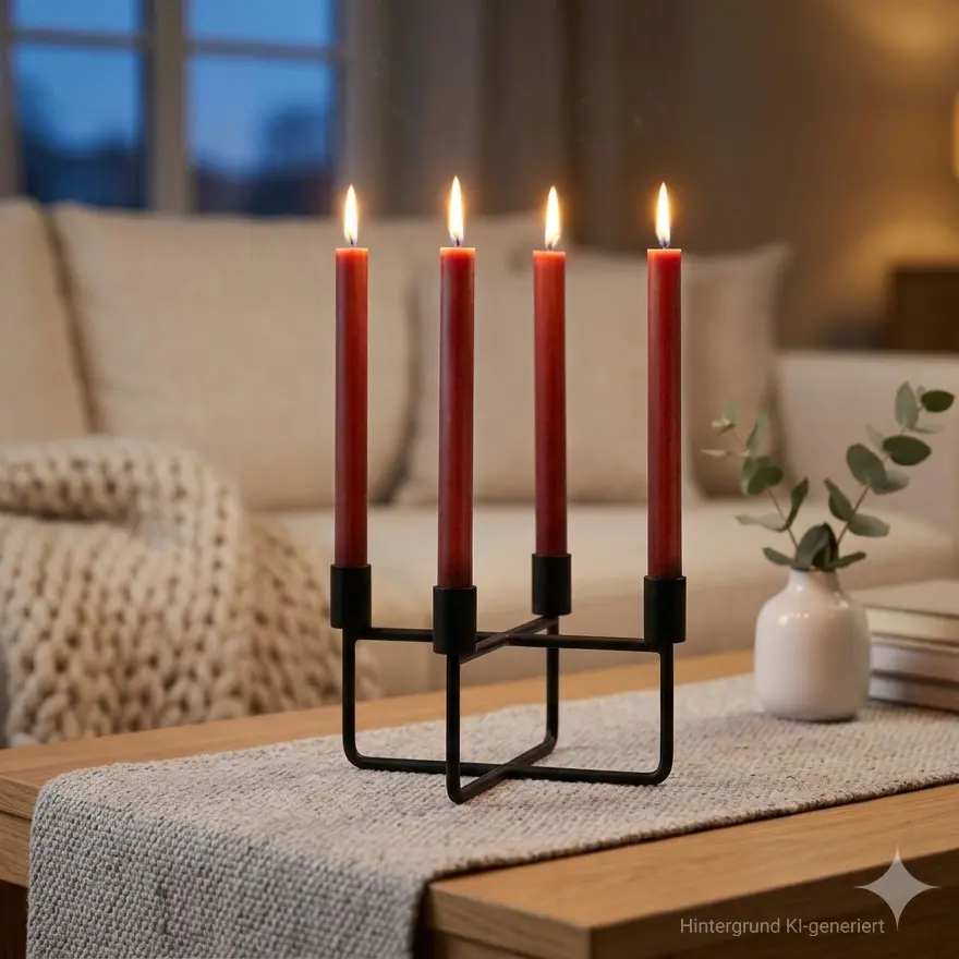 Stabkerze "Burgund", 4er Set  im Frank Flechtwaren Online Shop kaufen