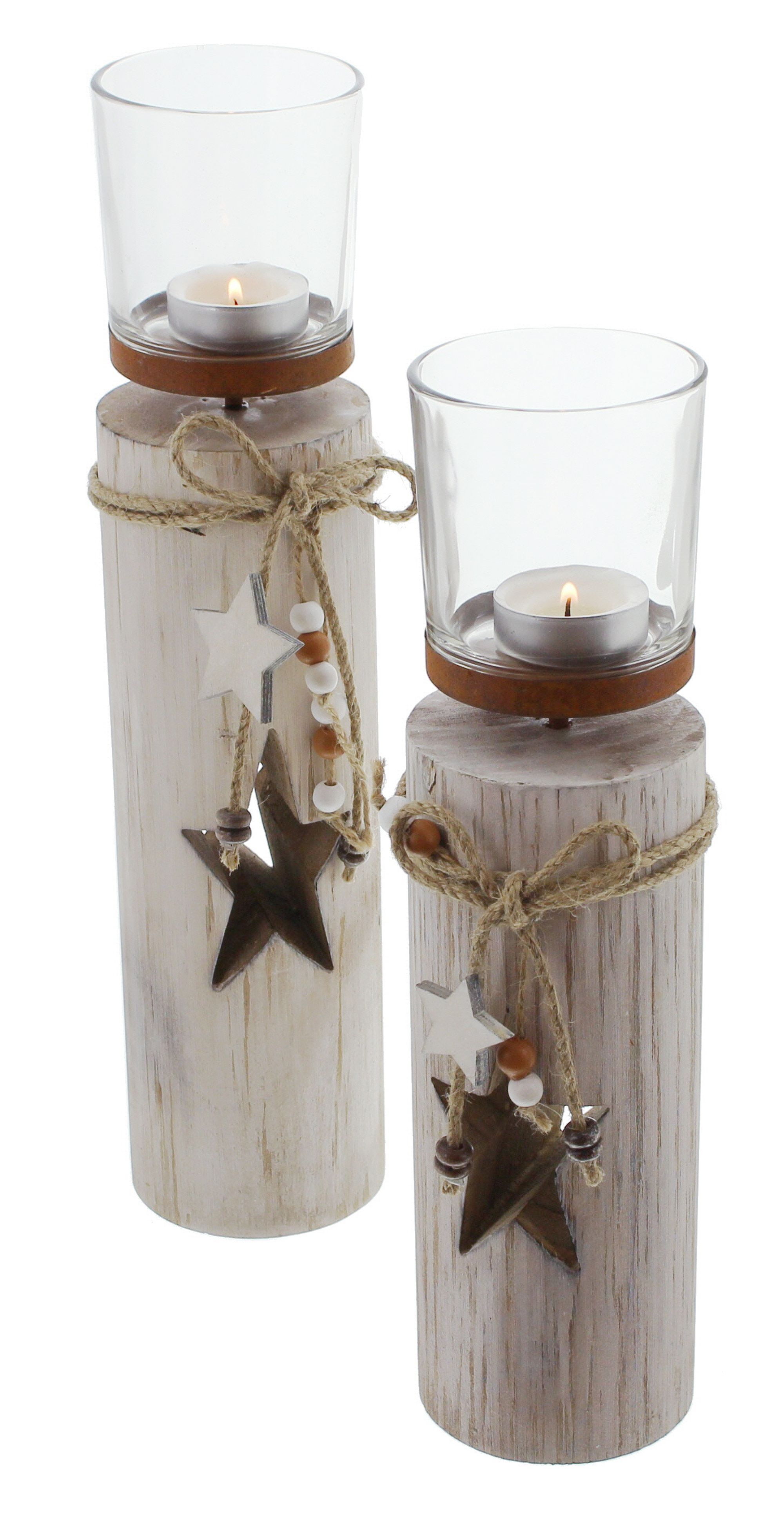 Windlicht "Sternchen", 2er Set  im Frank Flechtwaren Online Shop für Weihnachtslichter kaufen