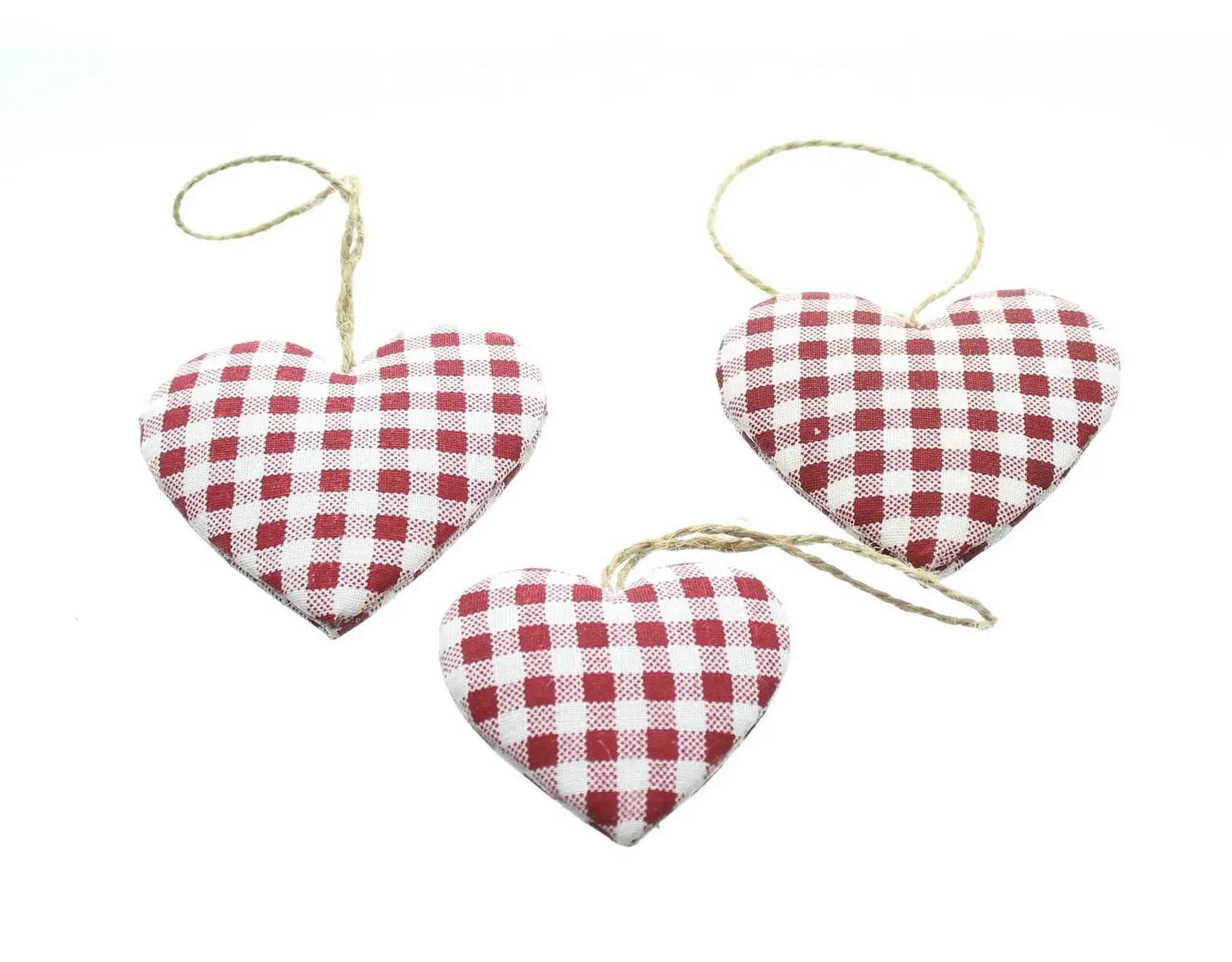 Herzhänger "Kariert", 12er Set  im Frank Flechtwaren Online Shop für Dekohänger kaufen