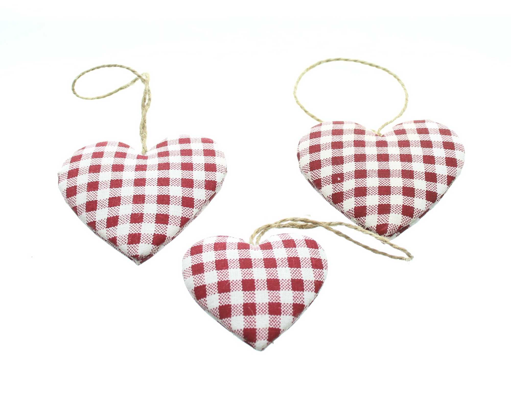 Herzhänger "Kariert", 12er Set  im Frank Flechtwaren Online Shop für Dekohänger kaufen