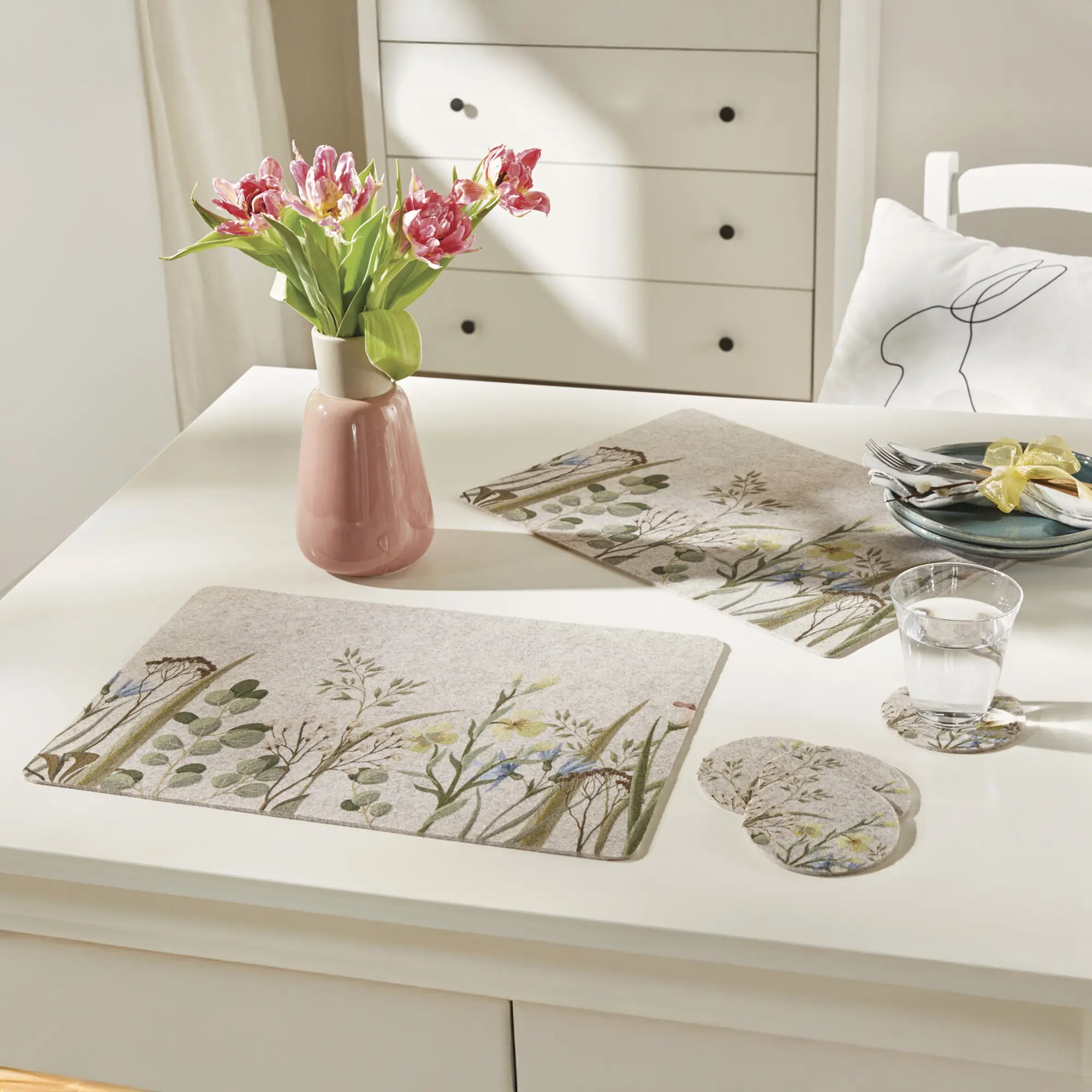 Platzmatte "Blumenwiese", 4er Set  im Frank Flechtwaren Online Shop kaufen