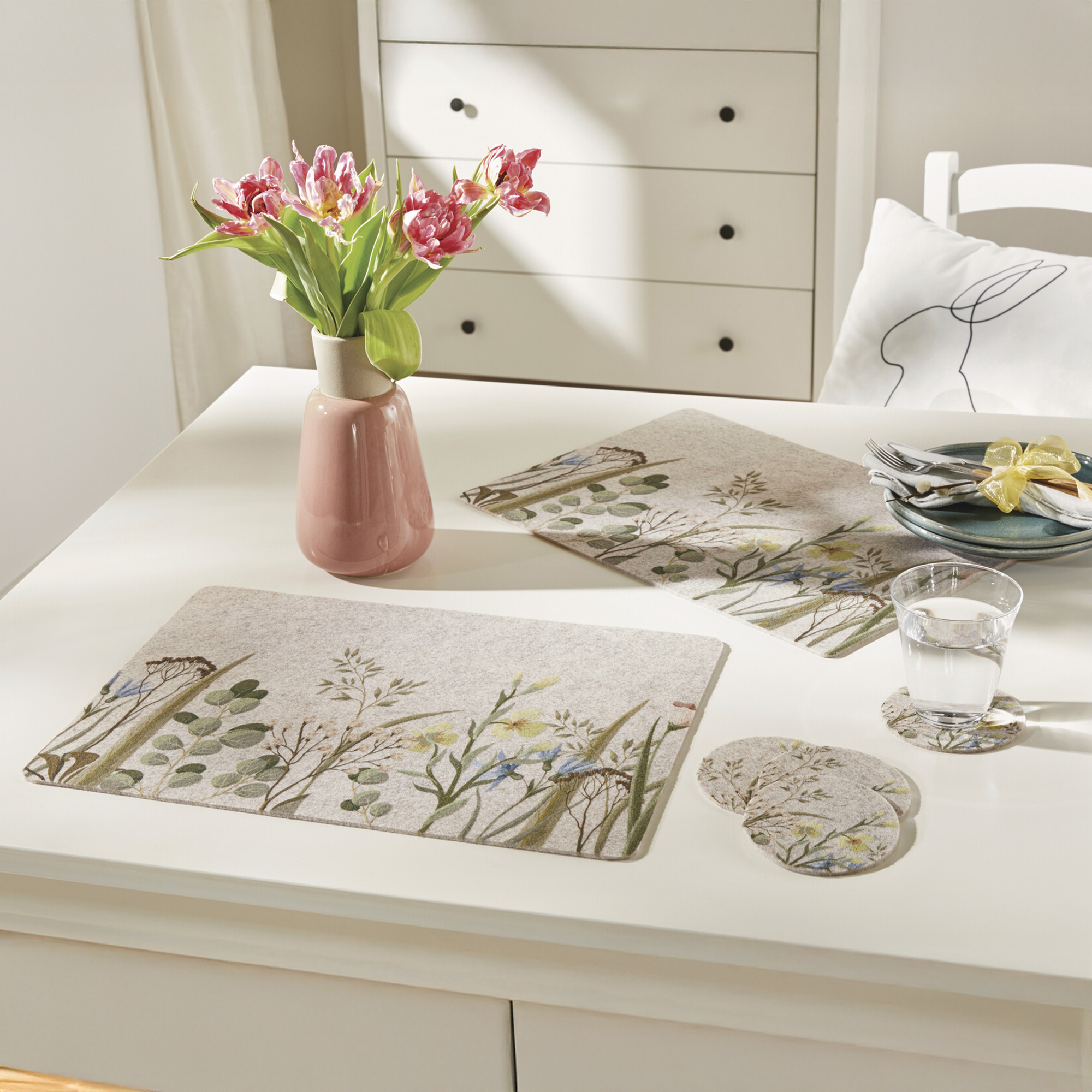 Platzmatte "Blumenwiese", 4er Set  im Frank Flechtwaren Online Shop kaufen