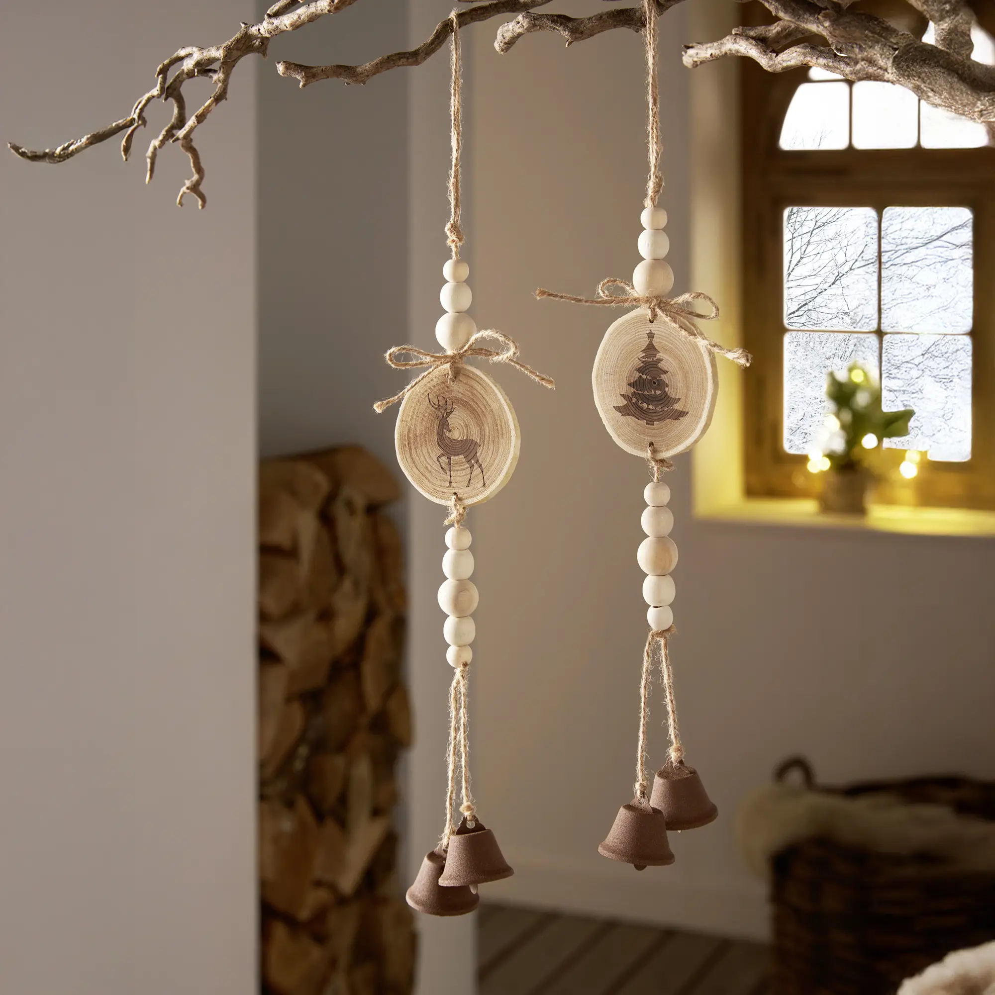 Winterhänger "Rentier &amp; Tanne", 2er Set  im Frank Flechtwaren Online Shop für Dekohänger  kaufen