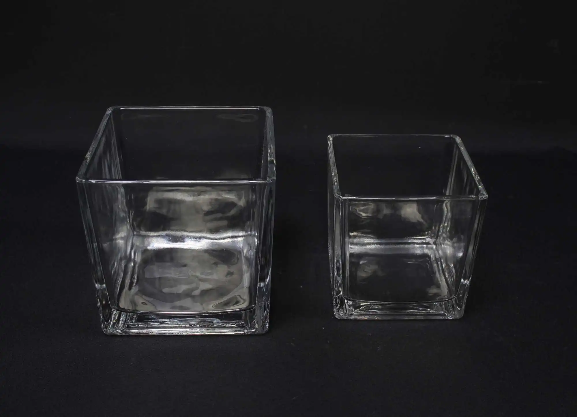 Dekoglas "Quadrat", 2er Set  im Frank Flechtwaren Online Shop für Windlichter kaufen