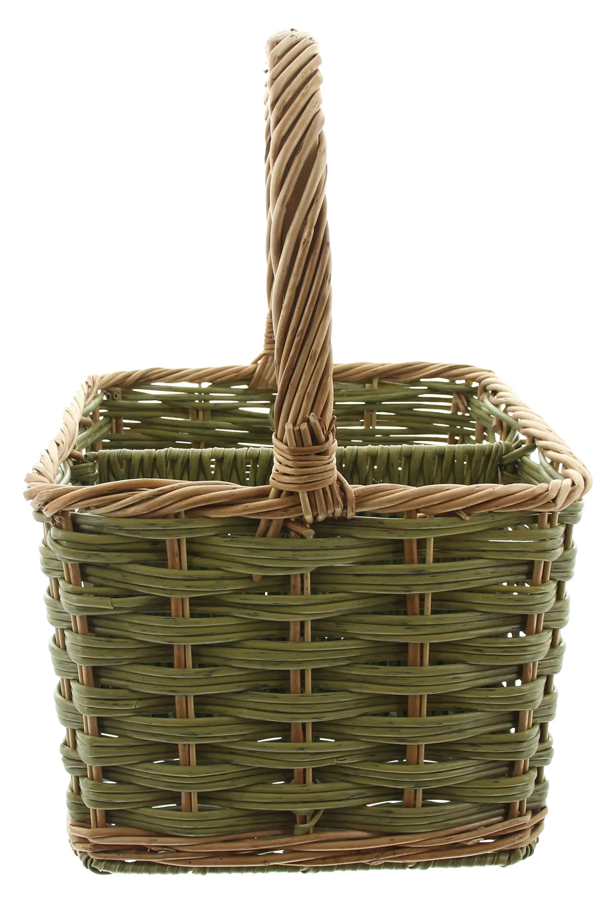 Flaschenkorb "Washed Green", für 4 Flaschen  im Frank Flechtwaren Online Shop für Flaschenkörbe kaufen