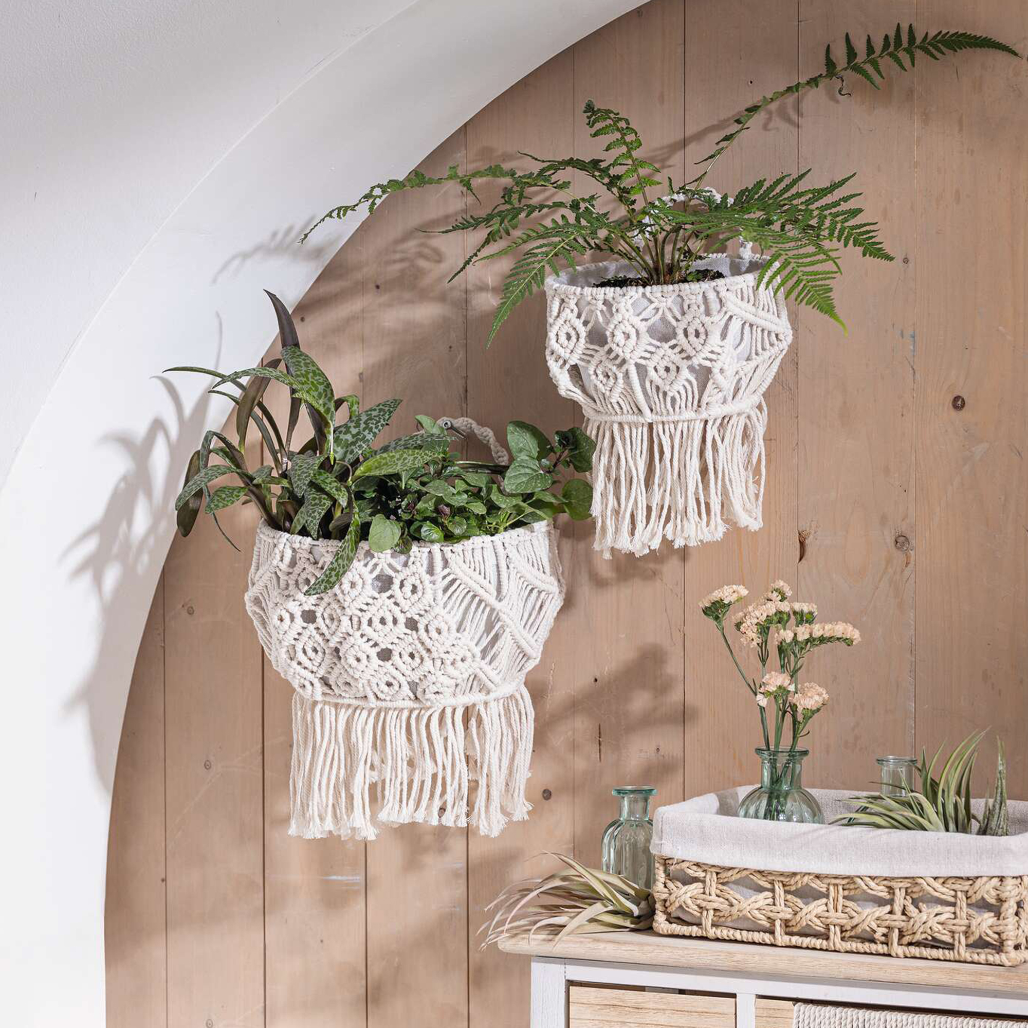 Wandkorb "Makramee", 2er Set  im Frank Flechtwaren Online Shop kaufen