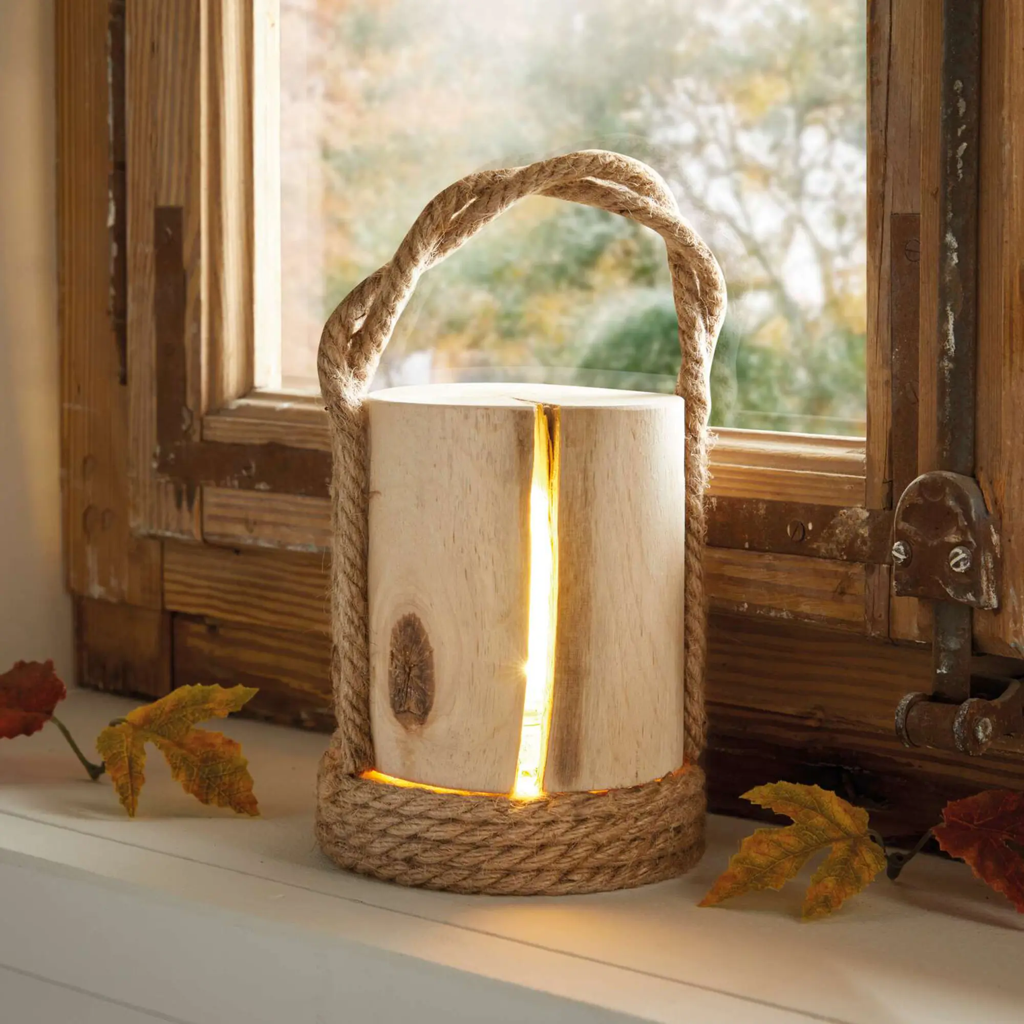 LED-Laterne "Wood"  im Frank Flechtwaren Online Shop kaufen