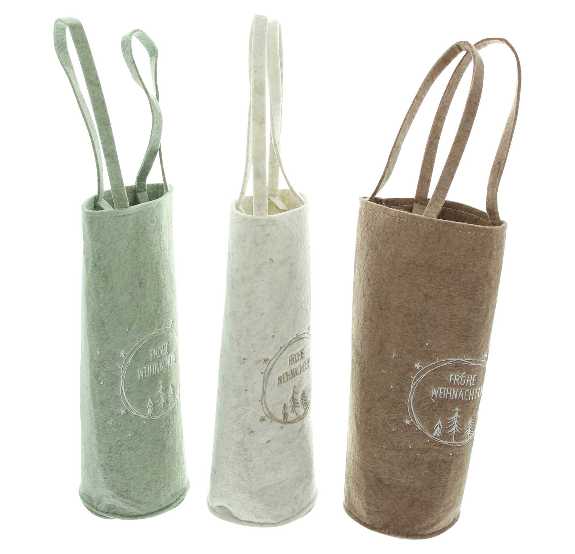 Geschenktasche "Frohe Weihnachten", 3er Set  im Frank Flechtwaren Online Shop für Geschenktaschen &amp; -säckchen kaufen