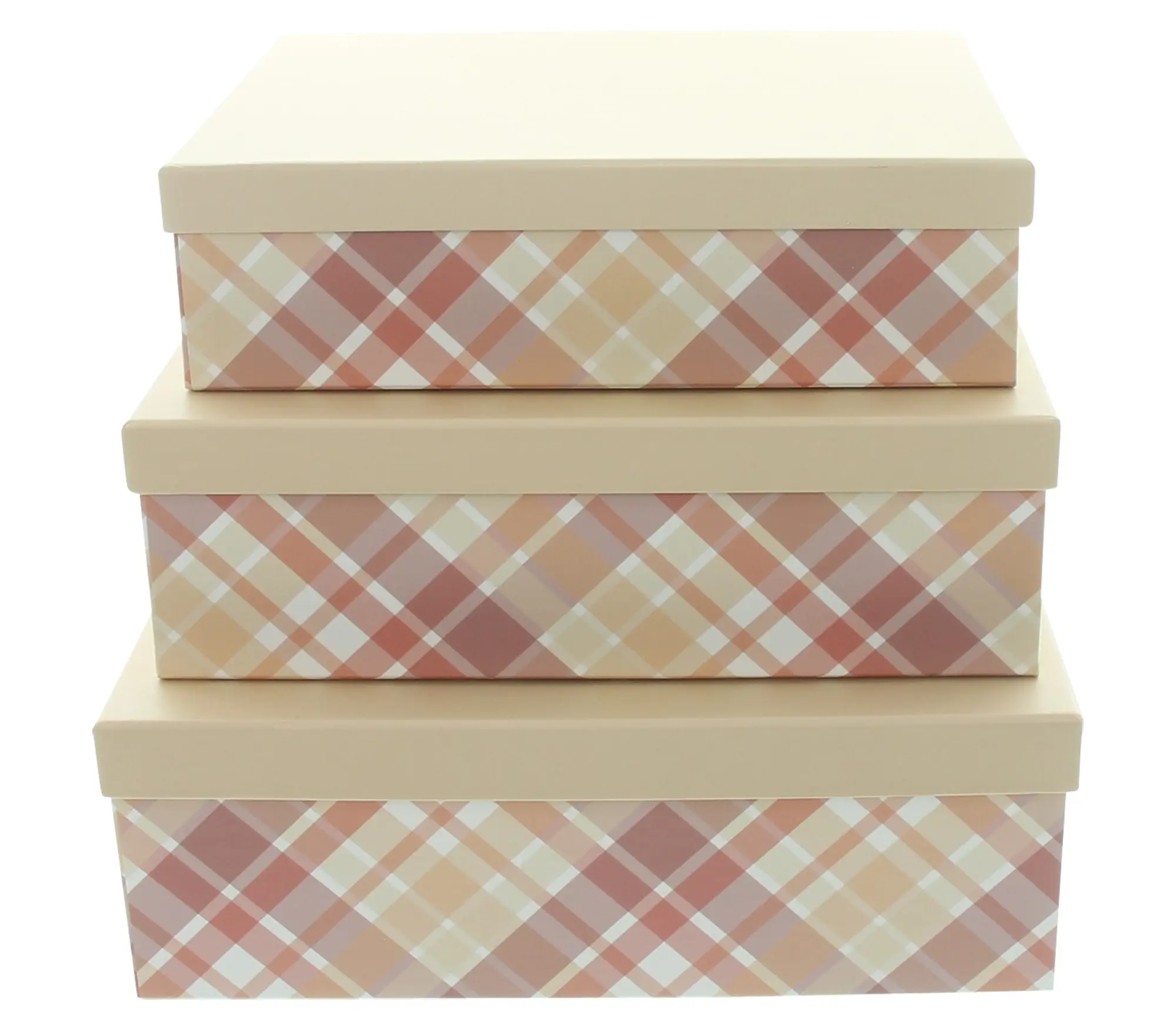 Geschenkbox "Kariert", 3er Set  im Frank Flechtwaren Online Shop für Geschenkboxen kaufen