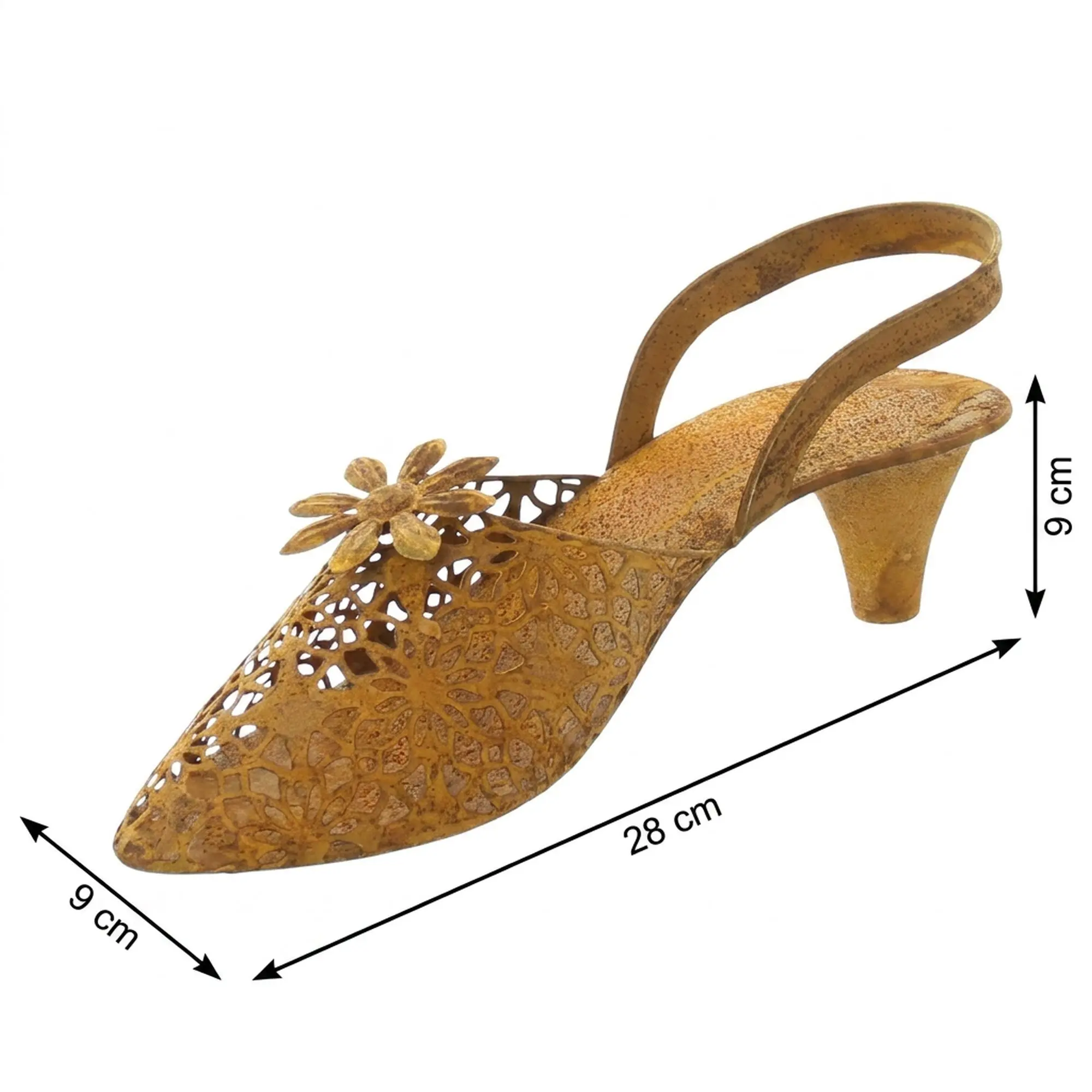 Dekoschuh "Flowers"  im Frank Flechtwaren Online Shop für Rostdeko für Ihren Garten kaufen