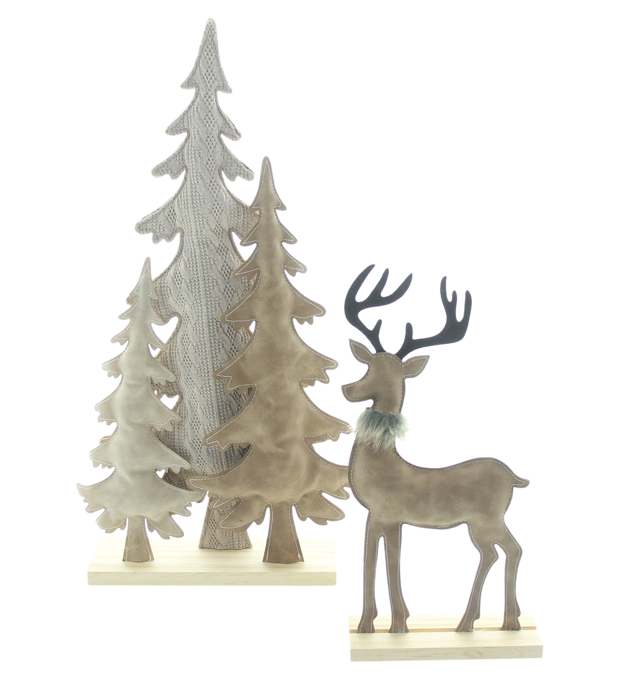 Weihnachtsdeko "Rentier &amp; Tannen", 2er Set  im Frank Flechtwaren Online Shop für Tannenbäume kaufen