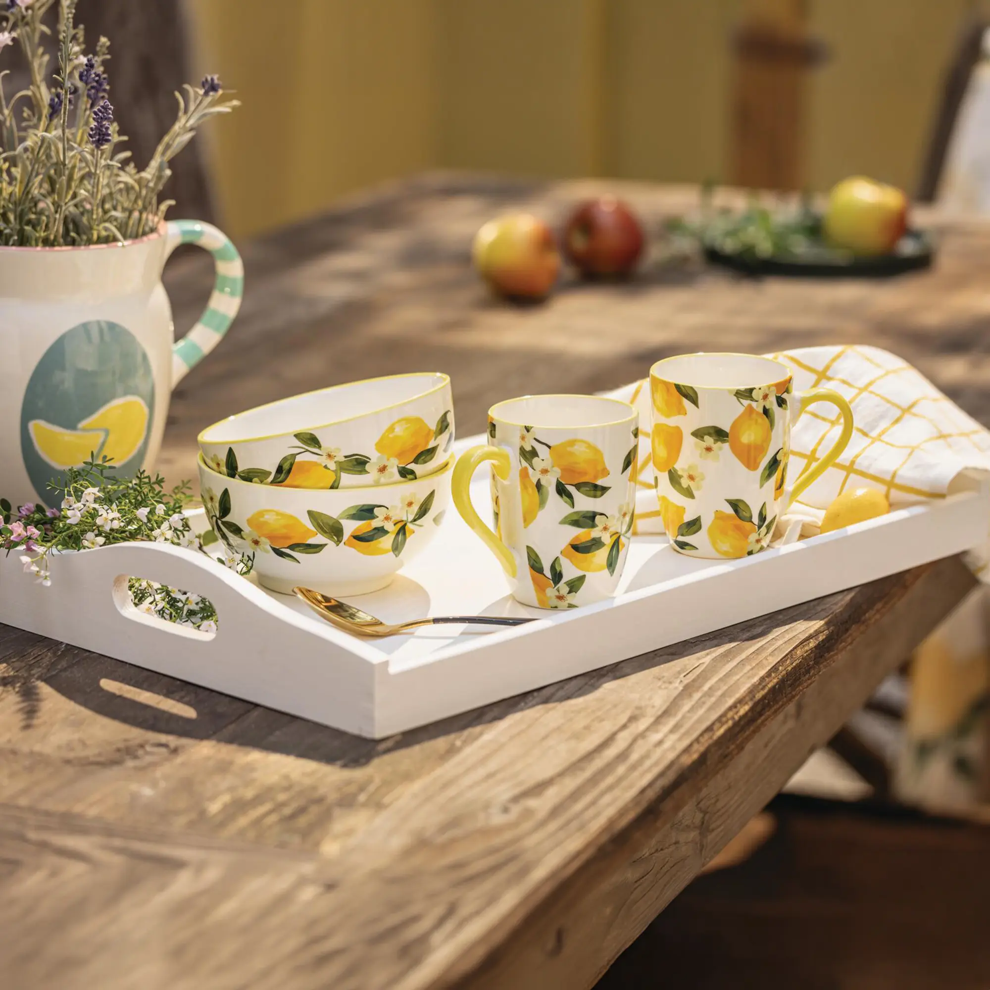 Tasse "Summer Feeling", 2er Set  im Frank Flechtwaren Online Shop für Lemon Sorbet kaufen