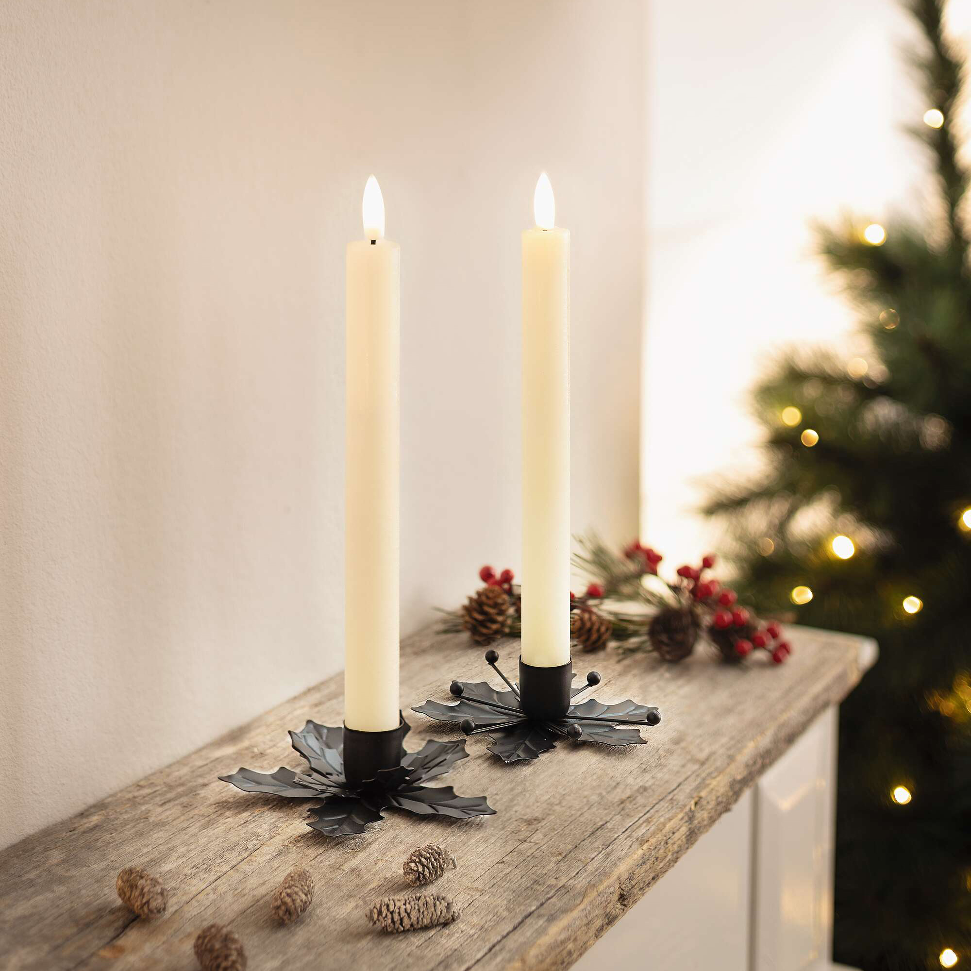 Stabkerzenhalter "Ilex", 2er Set  im Frank Flechtwaren Online Shop kaufen