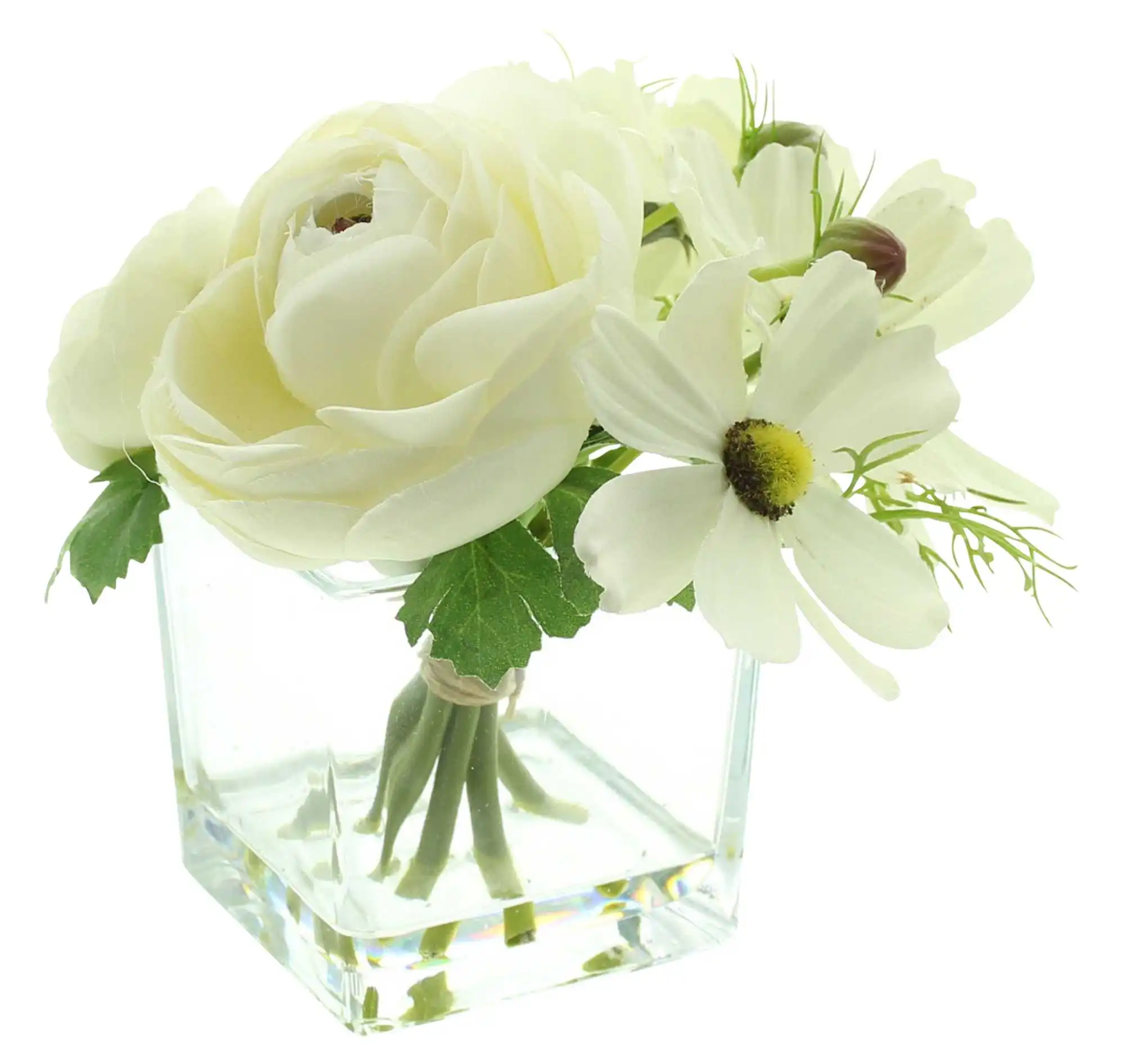 Dekovase "Weiße Blüten"  im Frank Flechtwaren Online Shop für Ostern kaufen