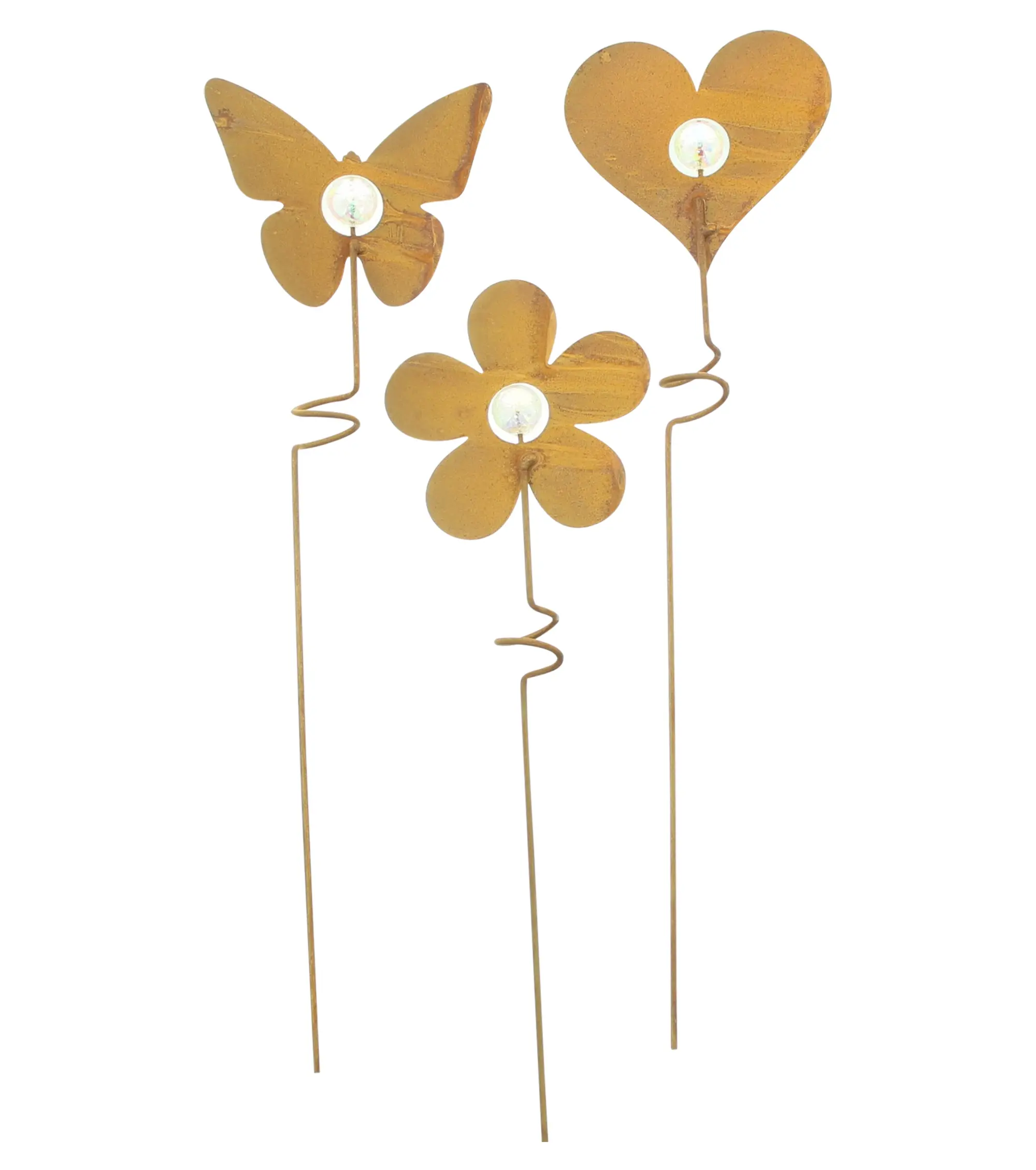 Stecker "Rosttrio", 3er Set  im Frank Flechtwaren Online Shop für Gartenstecker kaufen
