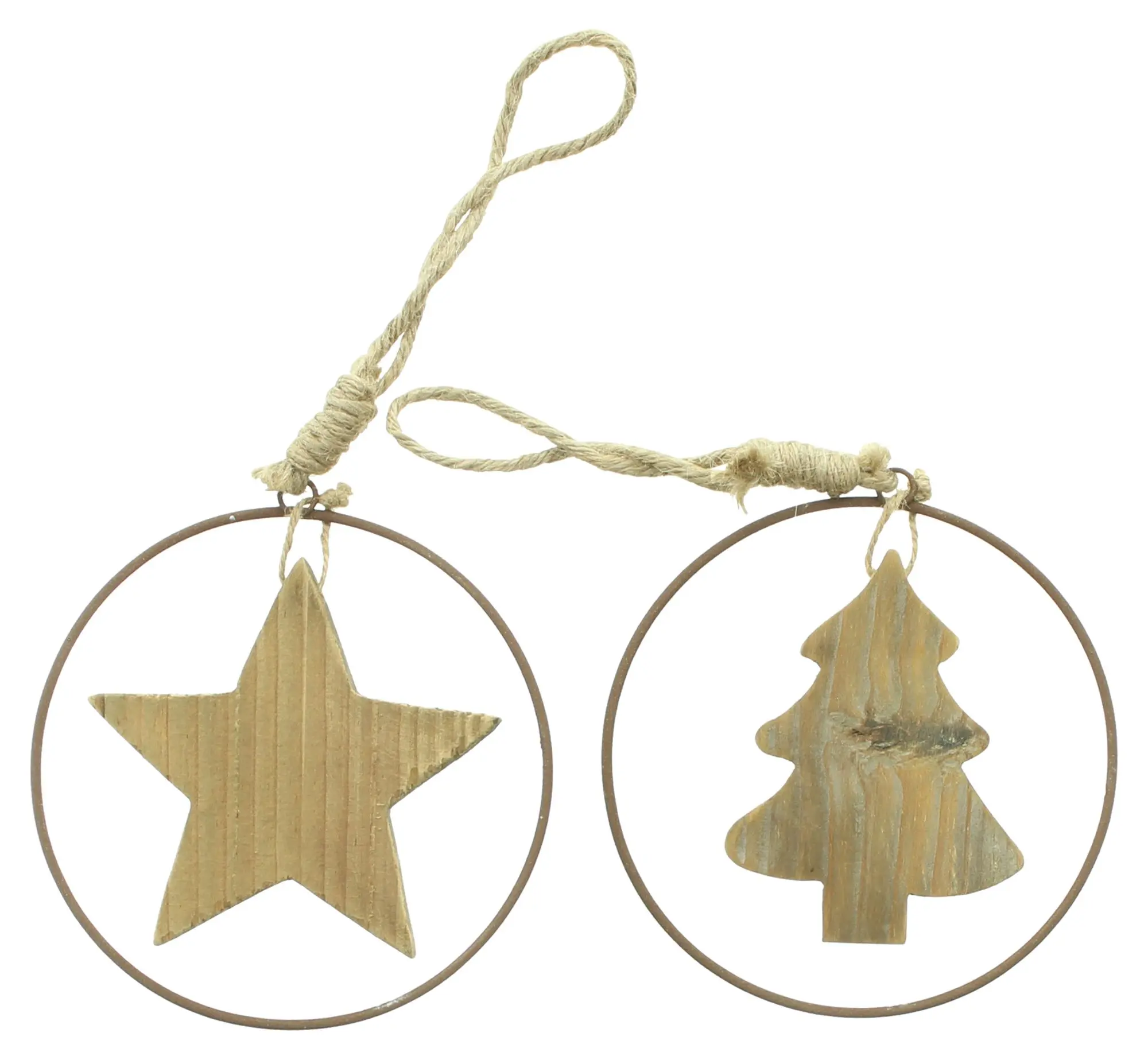 Weihnachtshänger "Stern &amp; Tanne", 4er Set  im Frank Flechtwaren Online Shop für Baumschmuck kaufen