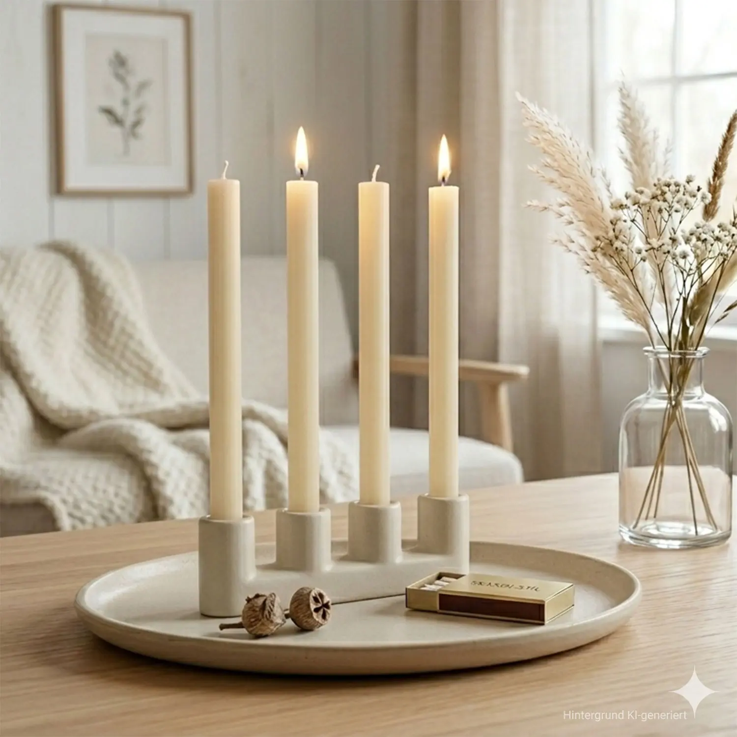 Stabkerze "Ivory", 4er Set  im Frank Flechtwaren Online Shop kaufen