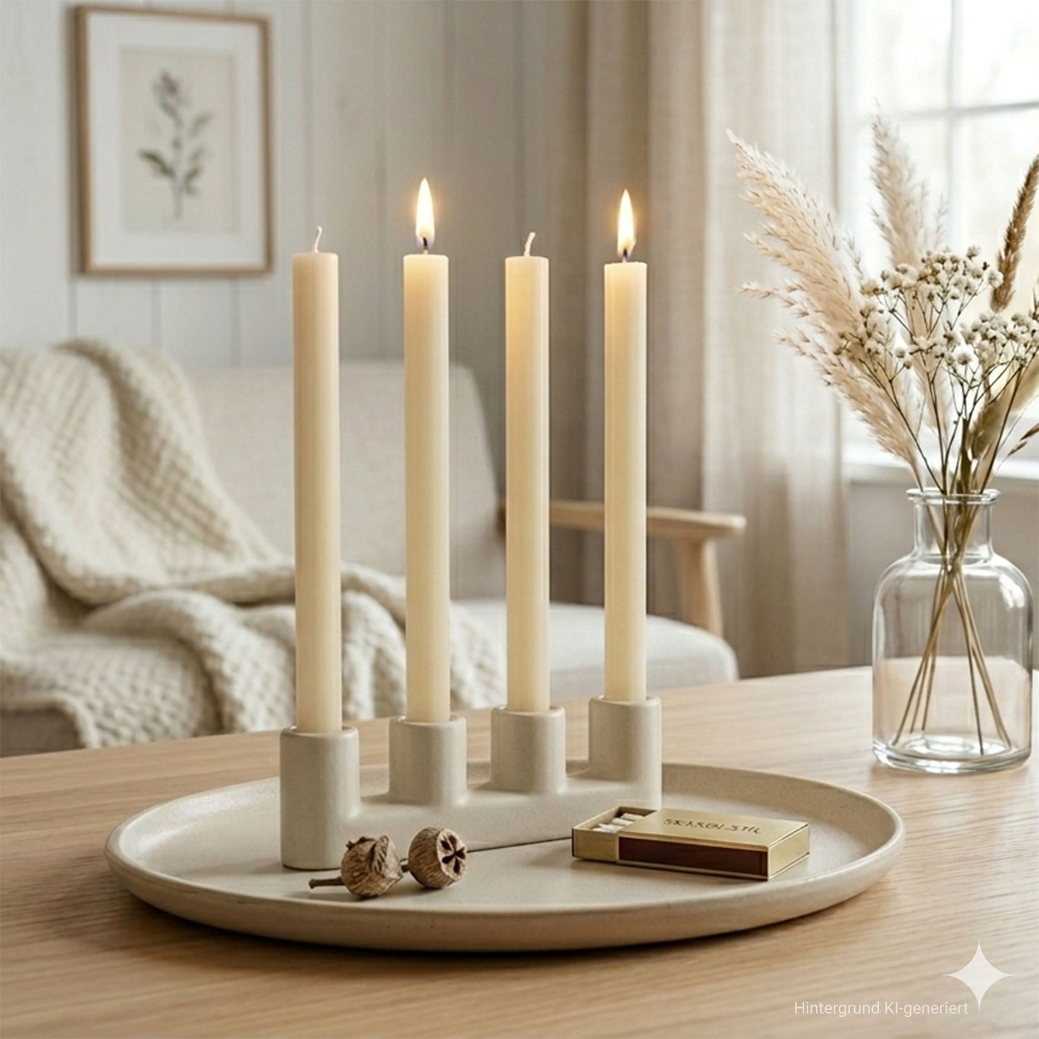 Stabkerze "Ivory", 4er Set  im Frank Flechtwaren Online Shop kaufen