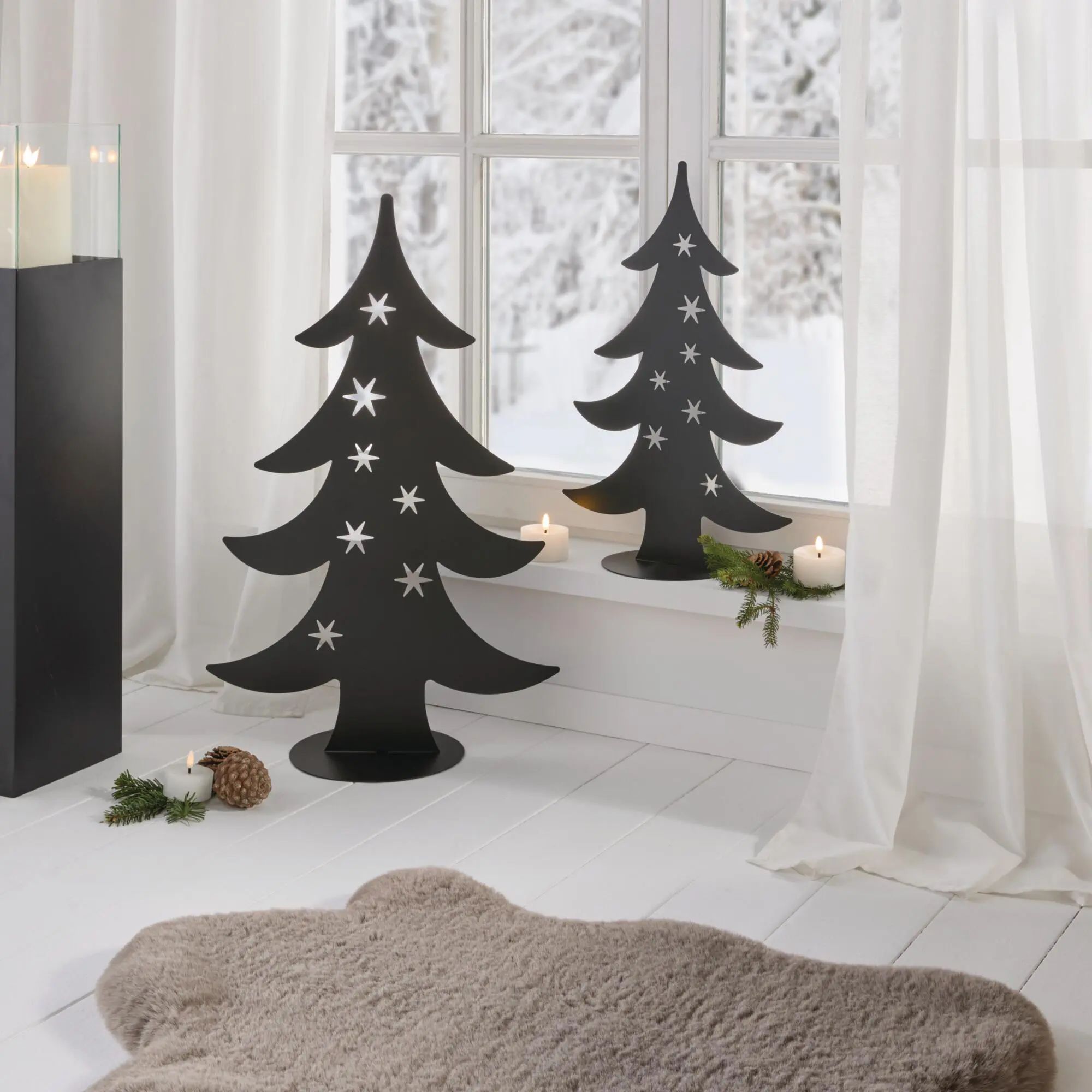 Deko-Tanne "Sterne", 2er Set  im Frank Flechtwaren Online Shop für Tannenbäume kaufen