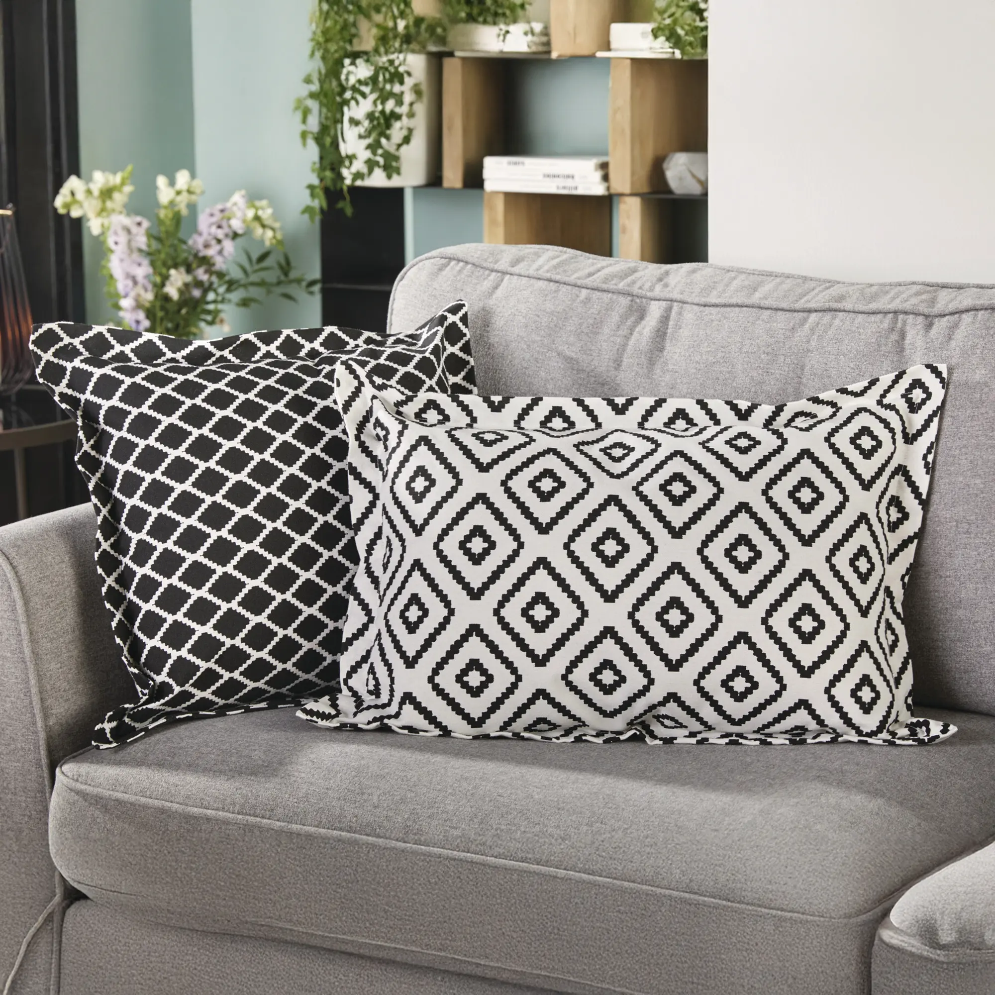 Kissenhülle "White &amp; Black"  im Frank Flechtwaren Online Shop kaufen