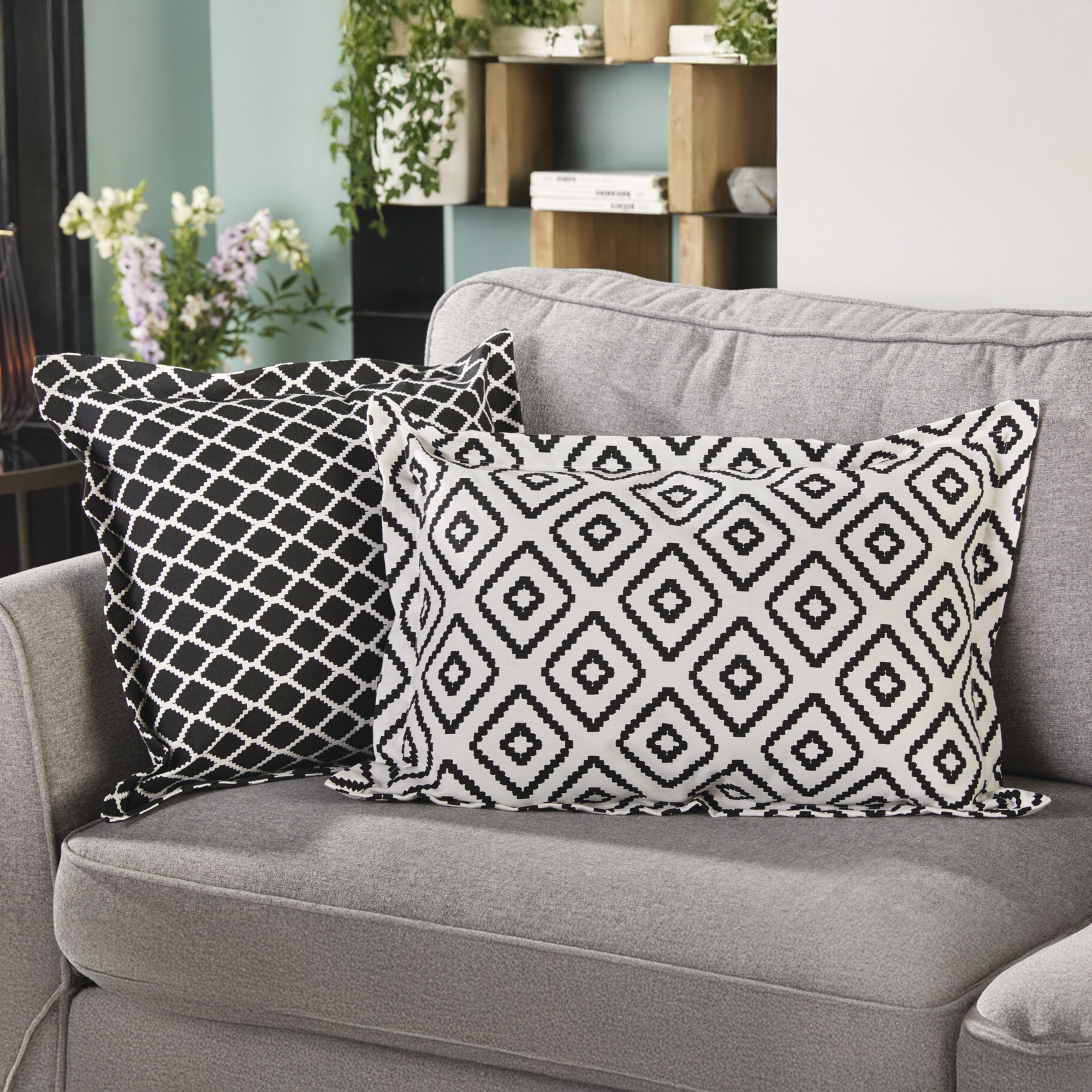 Kissenhülle "White &amp; Black"  im Frank Flechtwaren Online Shop kaufen