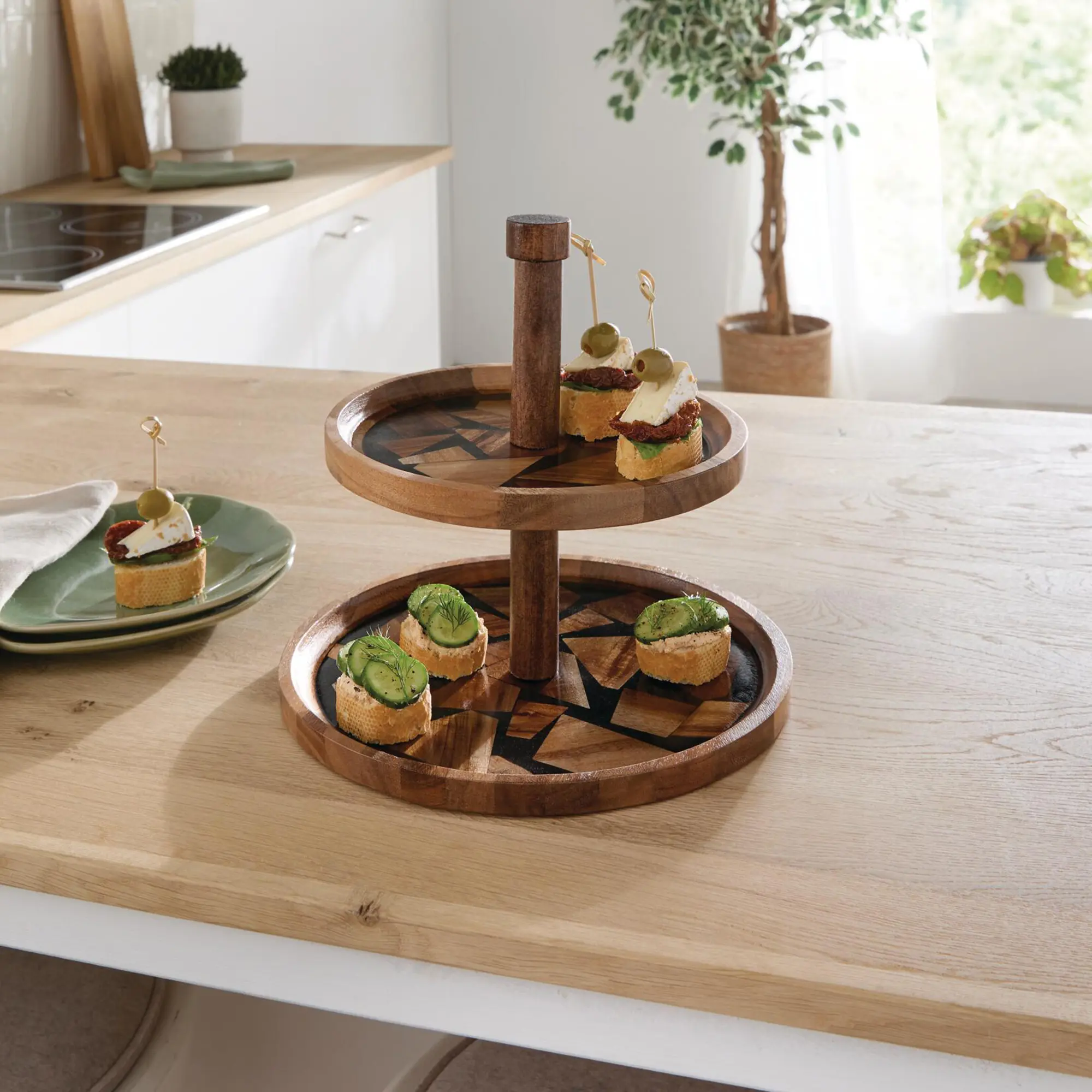 Etagere "Athene"  im Frank Flechtwaren Online Shop für Dekoschalen &amp; -etageren kaufen