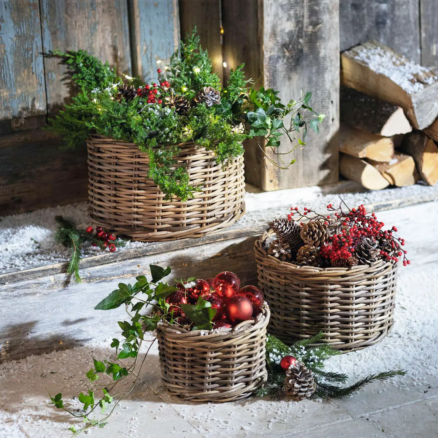 Pflanzkorb "Rattan", 3er Set  im Frank Flechtwaren Online Shop kaufen