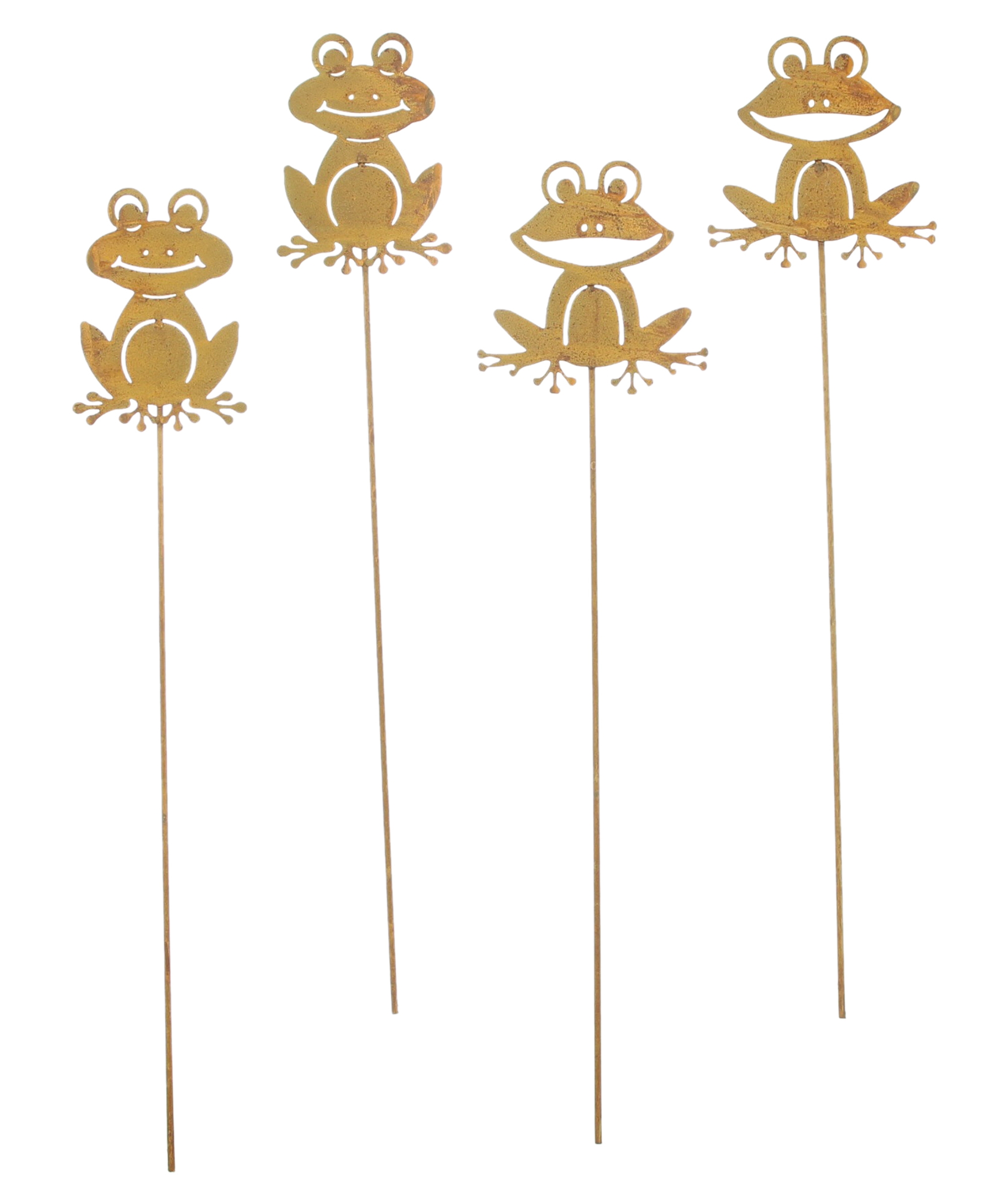 Gartenstecker "Frosch", 4er Set  im Frank Flechtwaren Online Shop für Gartenstecker kaufen