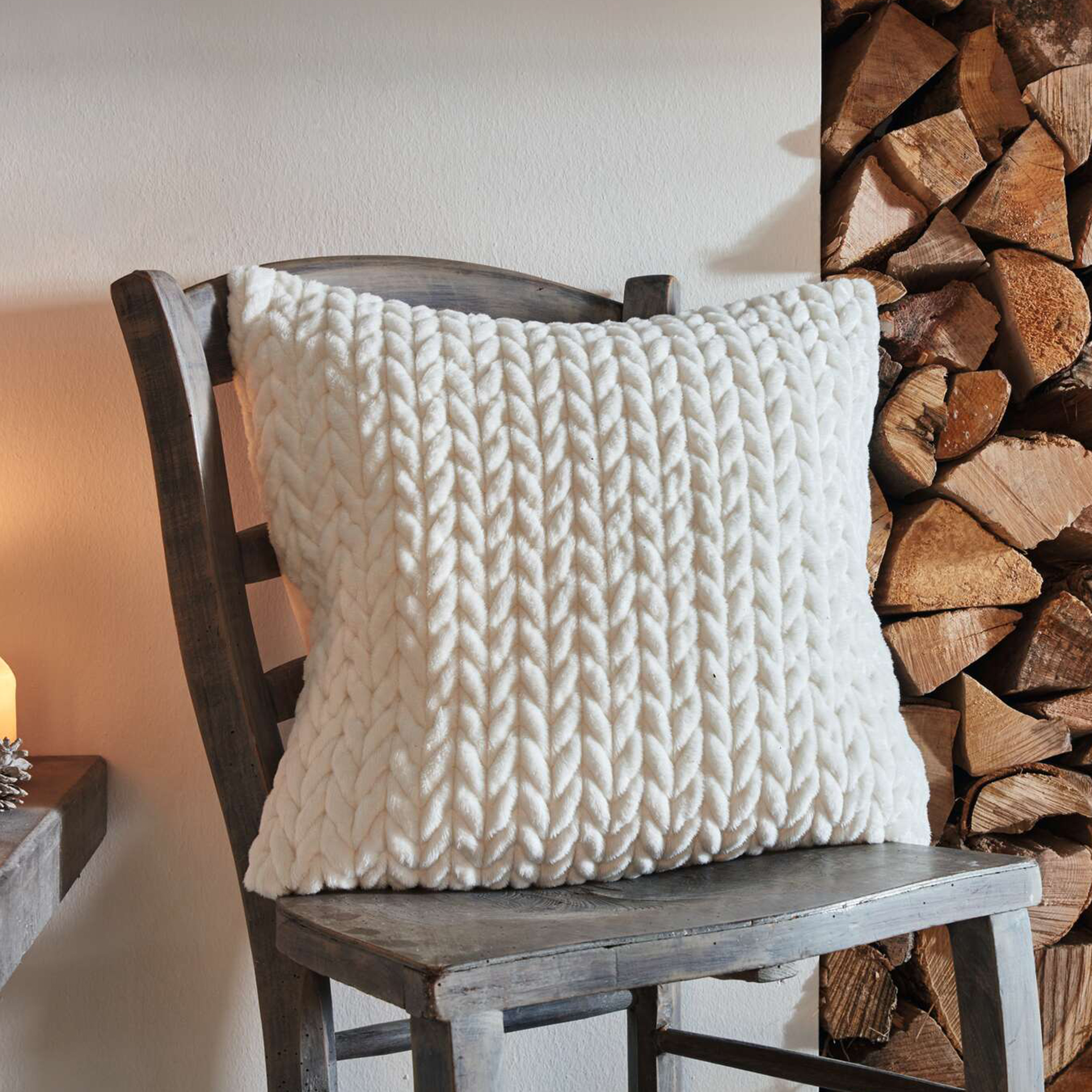 Kissenhülle "Zopfmuster", creme  im Frank Flechtwaren Online Shop kaufen