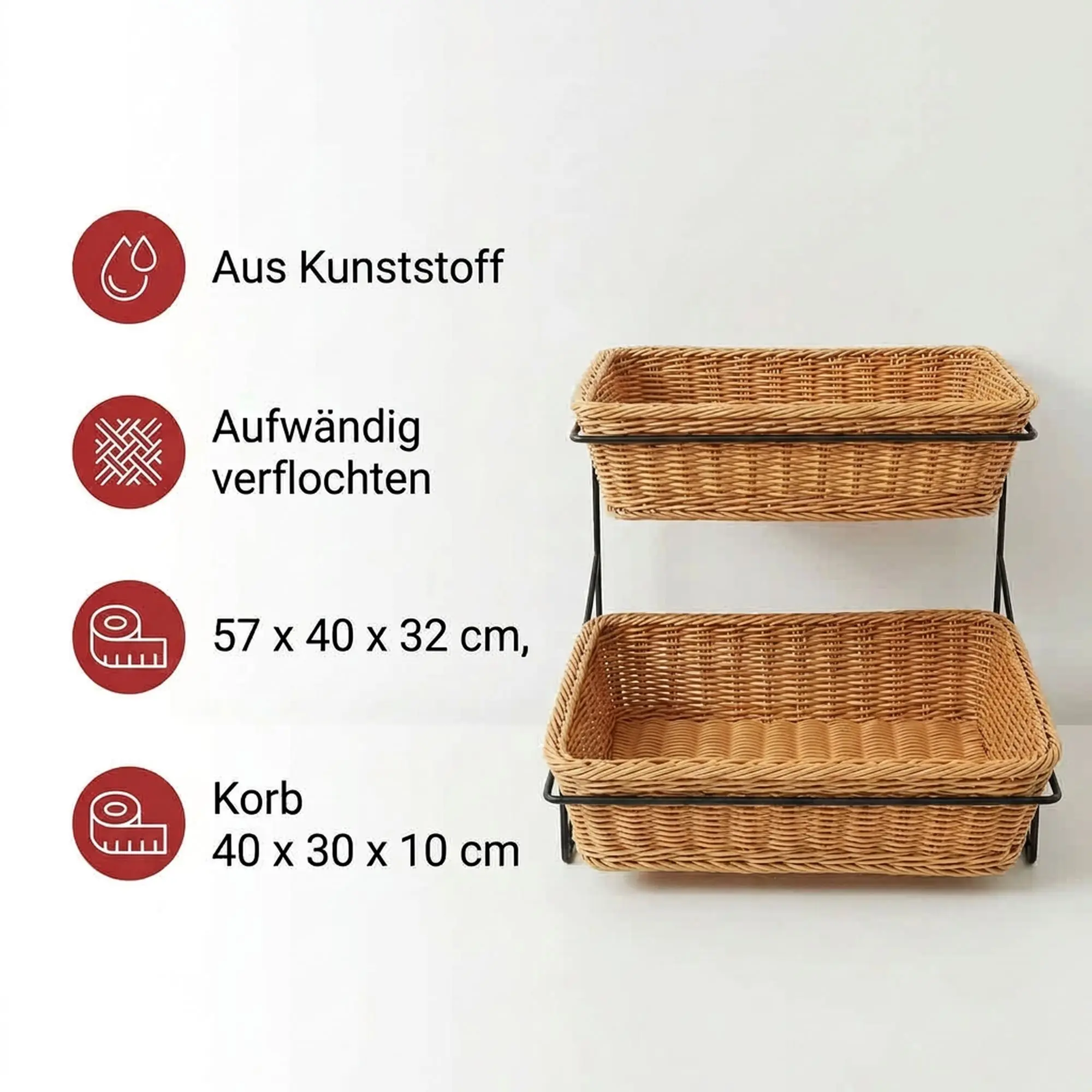 Stufen-Etagere "Poly"  im Frank Flechtwaren Online Shop für Ladendeko kaufen
