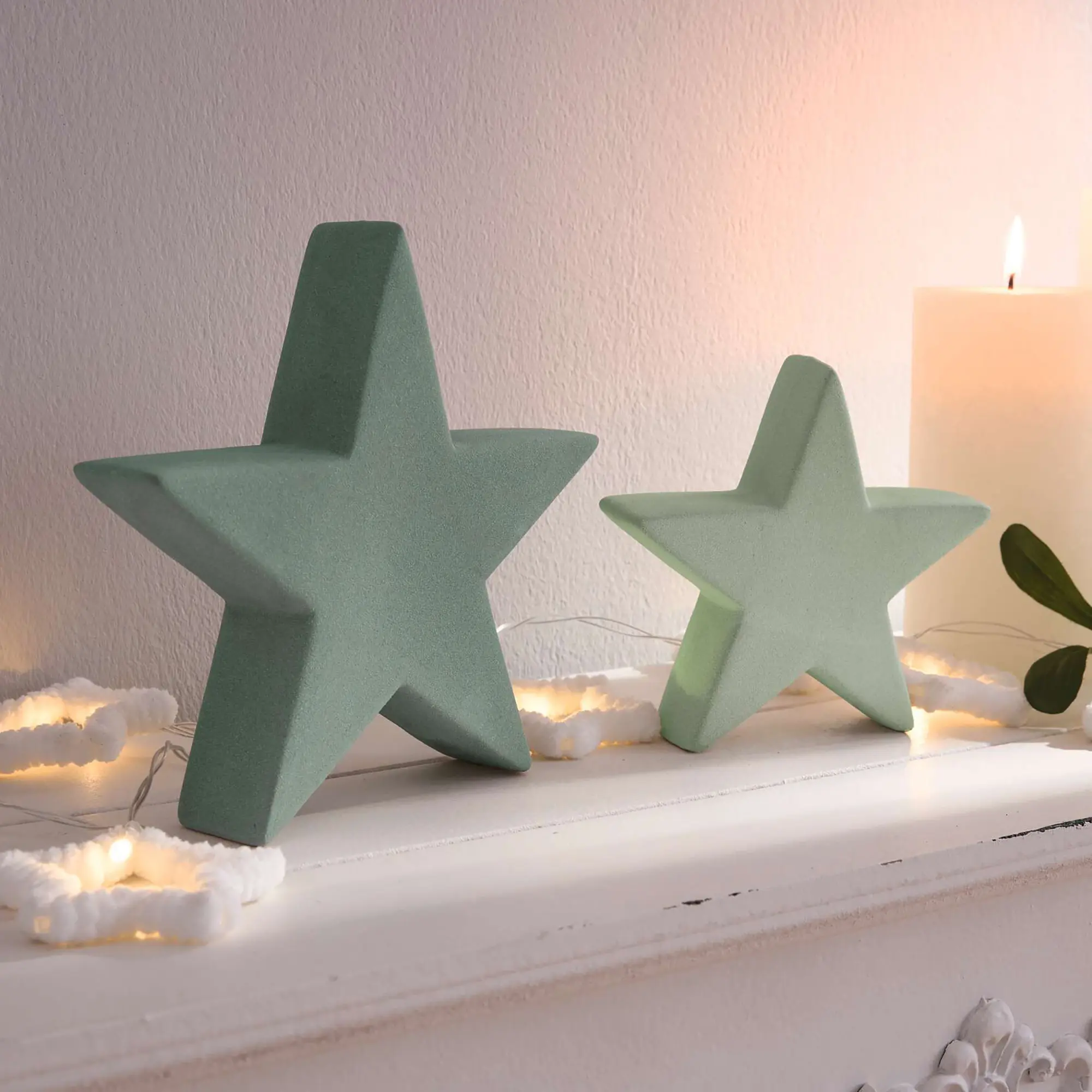 Stern "Grün", 2er Set  im Frank Flechtwaren Online Shop für Sterne kaufen