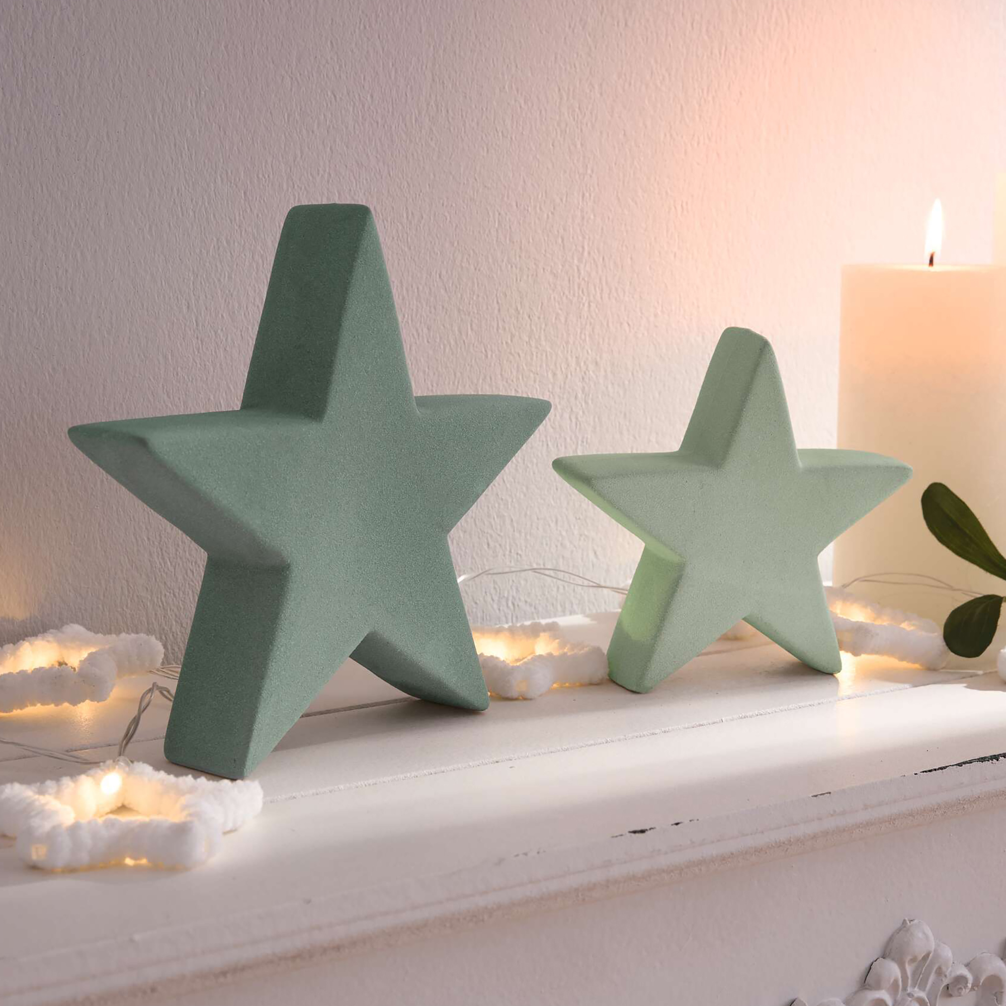 Stern "Grün", 2er Set  im Frank Flechtwaren Online Shop für Sterne kaufen