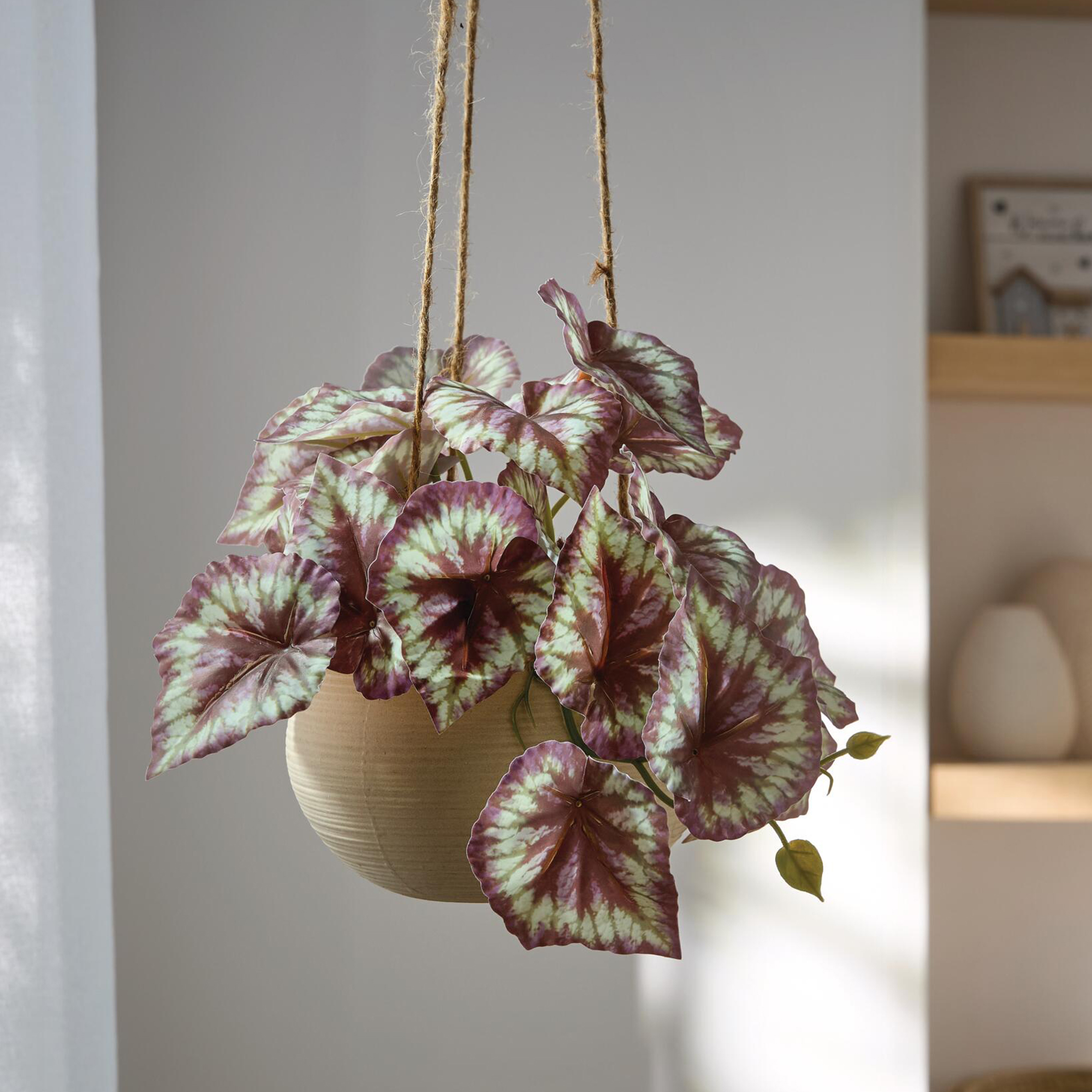 Kunstpflanze "Königsbegonie" im Hängetopf  im Frank Flechtwaren Online Shop für Gerade eingetroffen kaufen