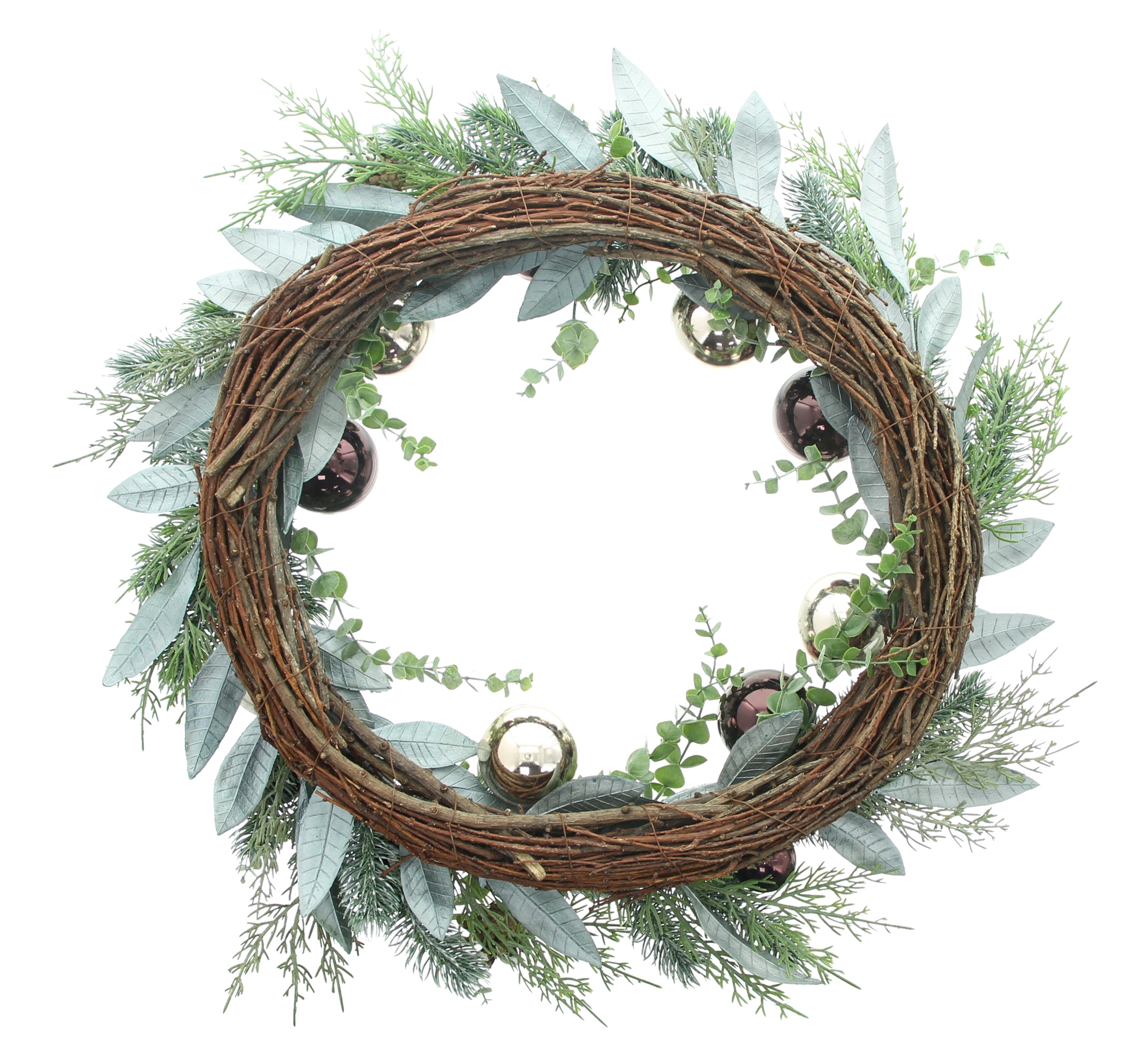 Kranz "Glanzkugeln"  im Frank Flechtwaren Online Shop für Weihnachten kaufen
