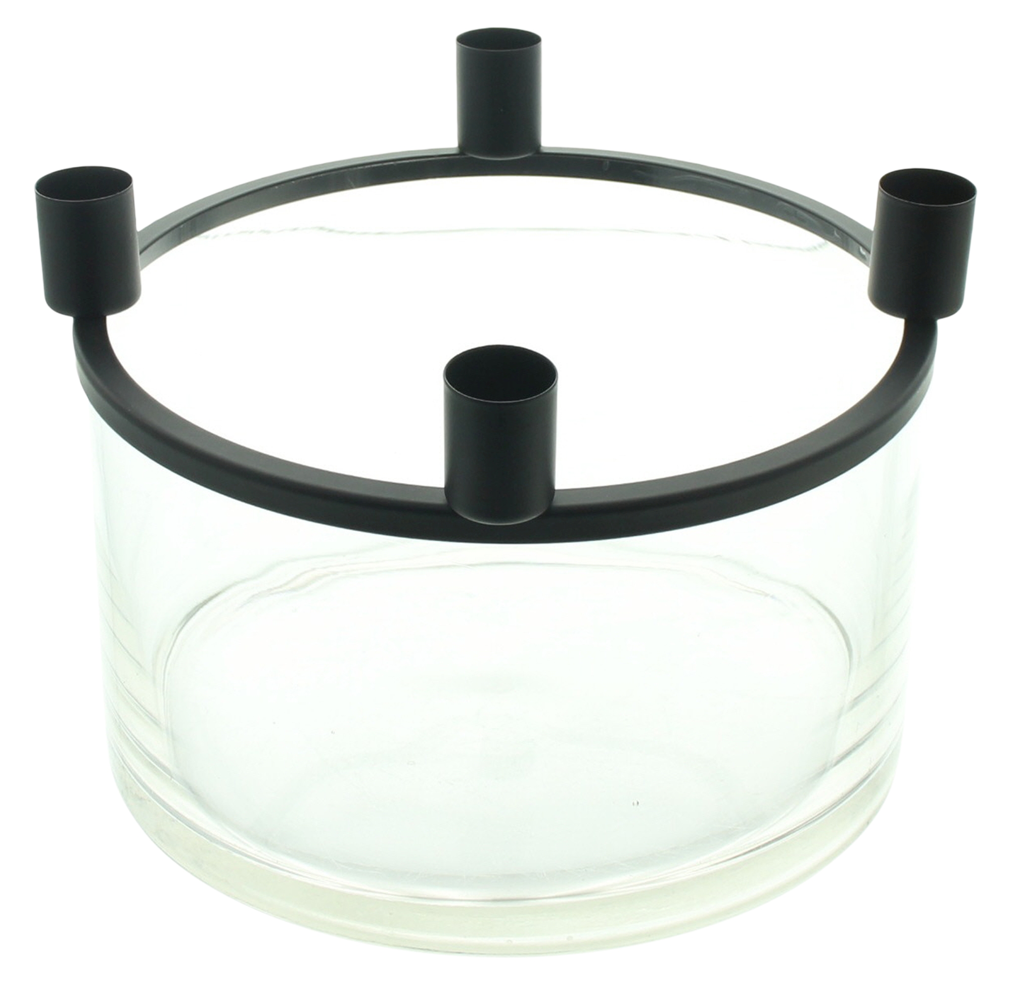 Schale "Clear" mit Stabkerzenhalter  im Frank Flechtwaren Online Shop für Kerzenhalter kaufen
