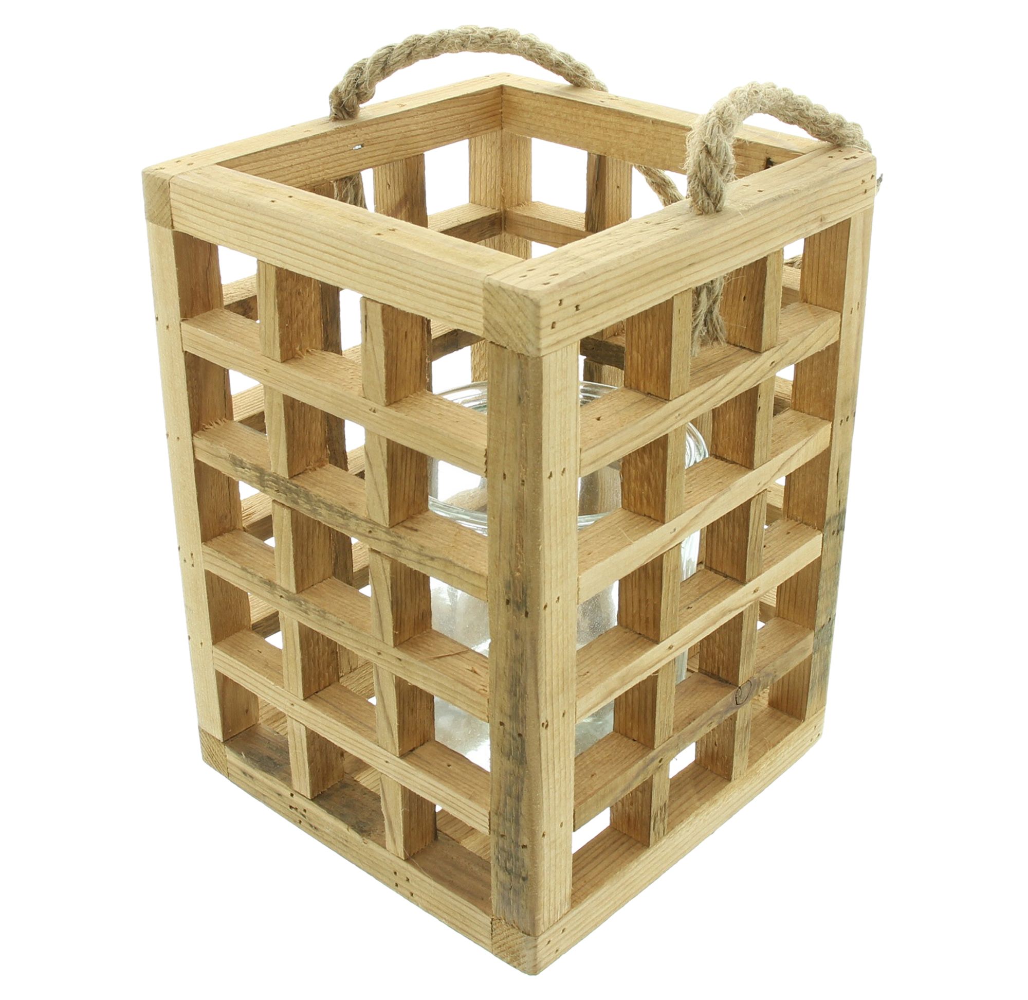 Windlicht "Wood"  im Frank Flechtwaren Online Shop für Weihnachten kaufen