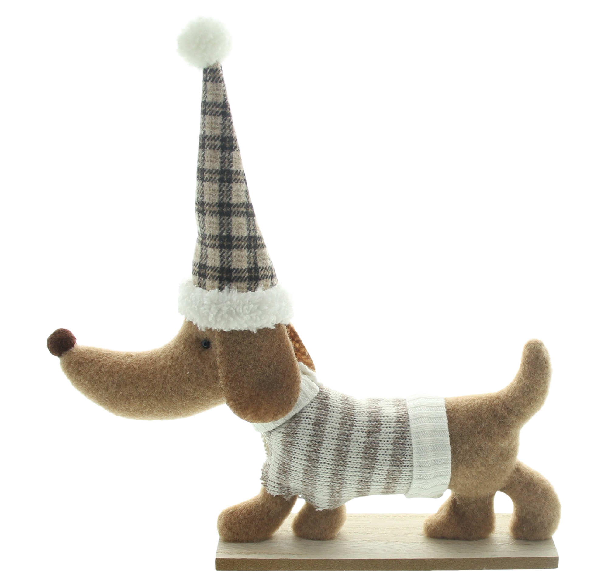Dekofigur "Dackel mit Mütze"  im Frank Flechtwaren Online Shop für Dekofiguren kaufen