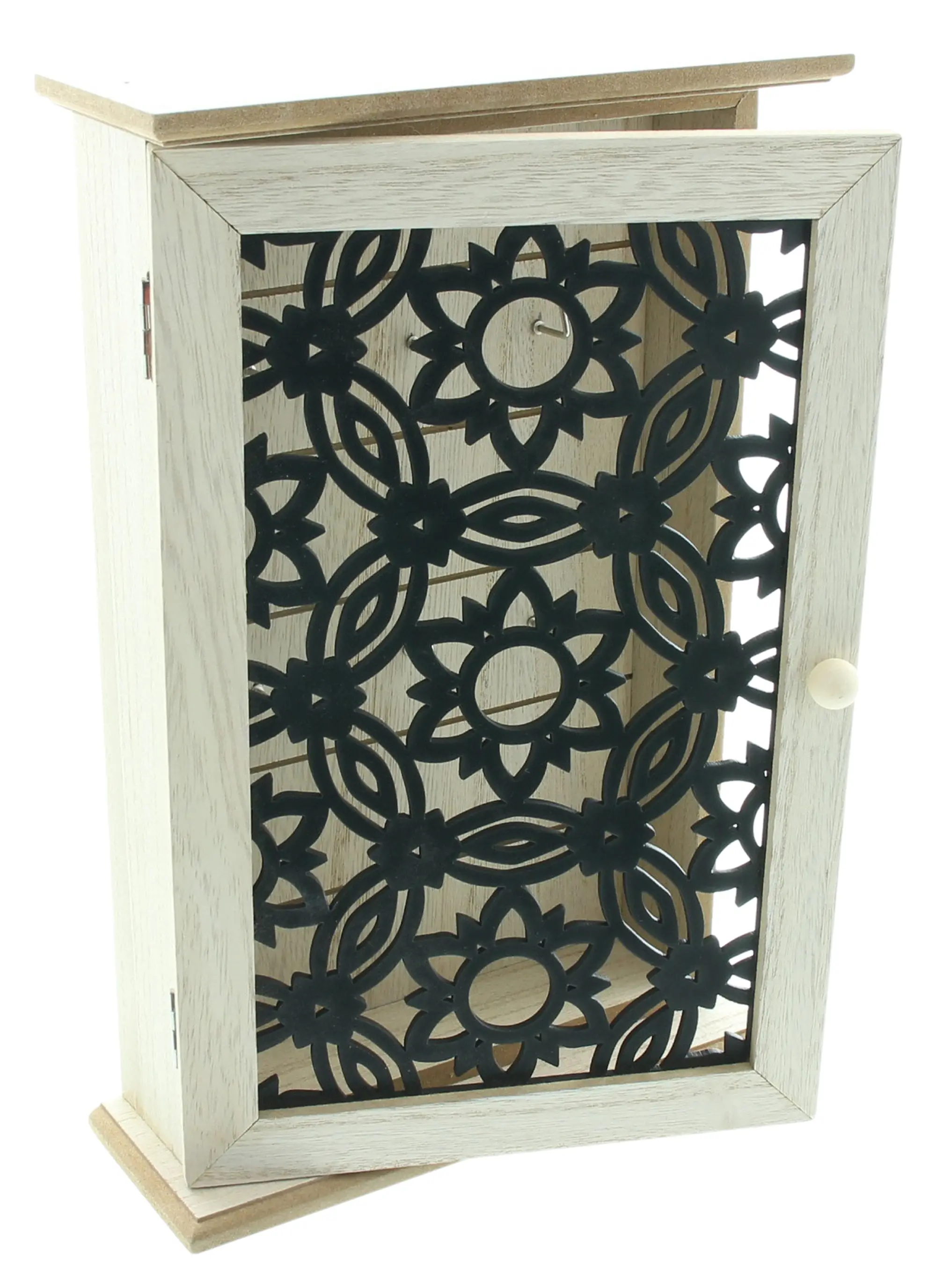 Schlüsselbox "Black Flowers"  im Frank Flechtwaren Online Shop für Wohnzimmer kaufen