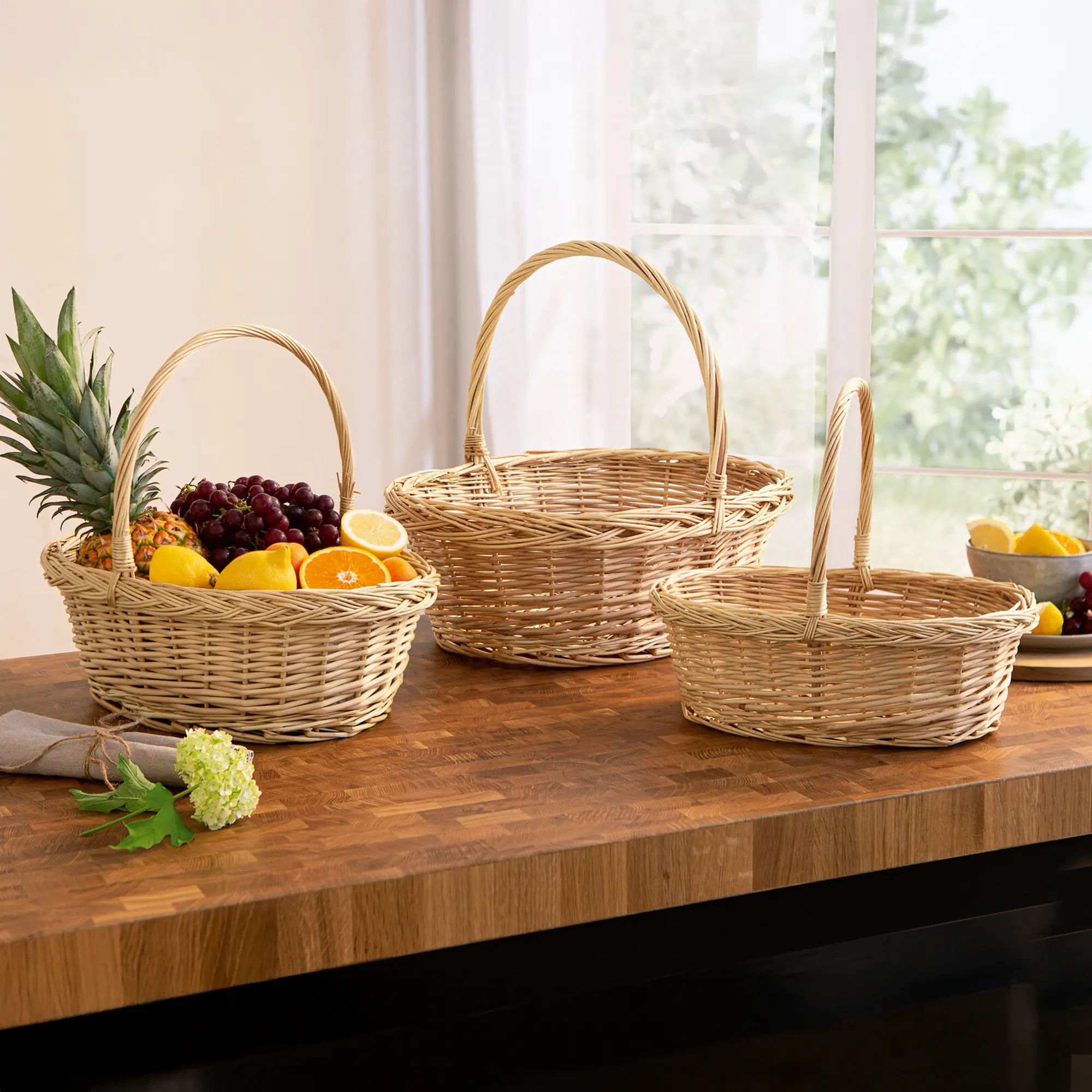 Bügelkorb "Naturweiß", groß  im Frank Flechtwaren Online Shop kaufen