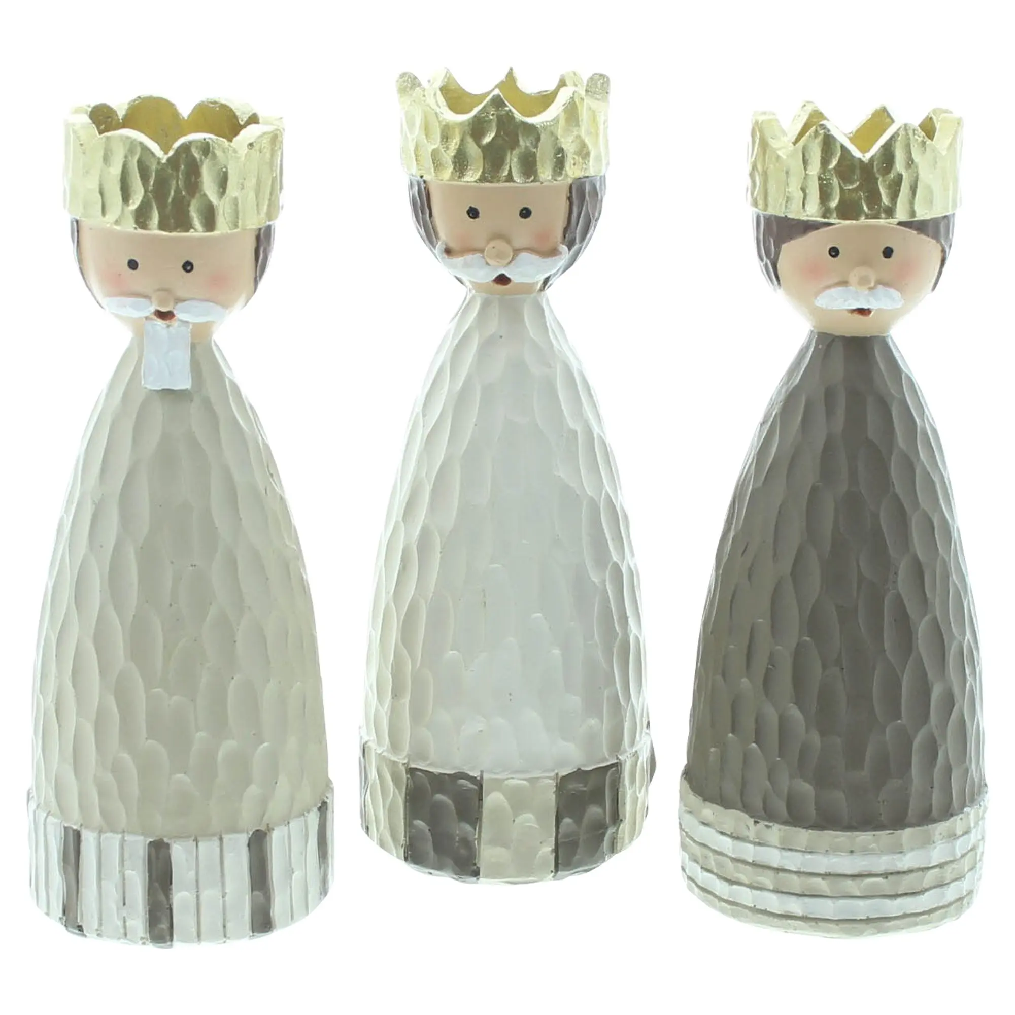 Deko-Figur "König mit Goldkrone", 3er Set  im Frank Flechtwaren Online Shop für Weihnachtliche Dekofiguren kaufen