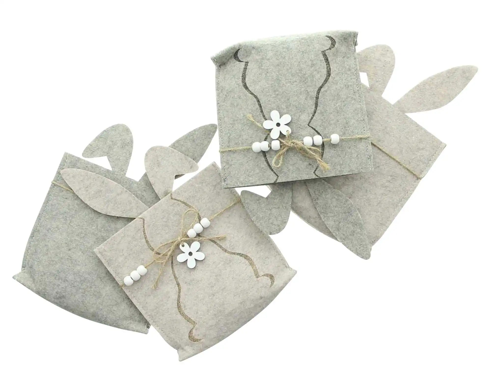 Filzbeutel "Osterhase", 4er Set im Frank Flechtwaren Online Shop für Ostern kaufen Filzbeutel "Osterhase", 4er Set im Frank Flechtwaren Online Shop für Ostern kaufen