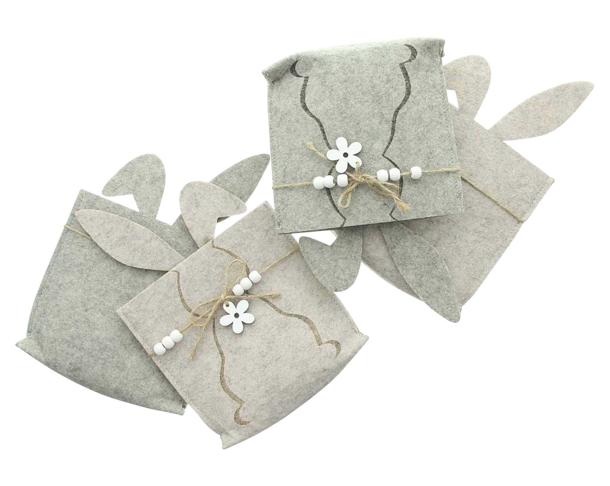 Filzbeutel "Osterhase", 4er Set im Frank Flechtwaren Online Shop für Ostern kaufen Filzbeutel "Osterhase", 4er Set im Frank Flechtwaren Online Shop für Ostern kaufen